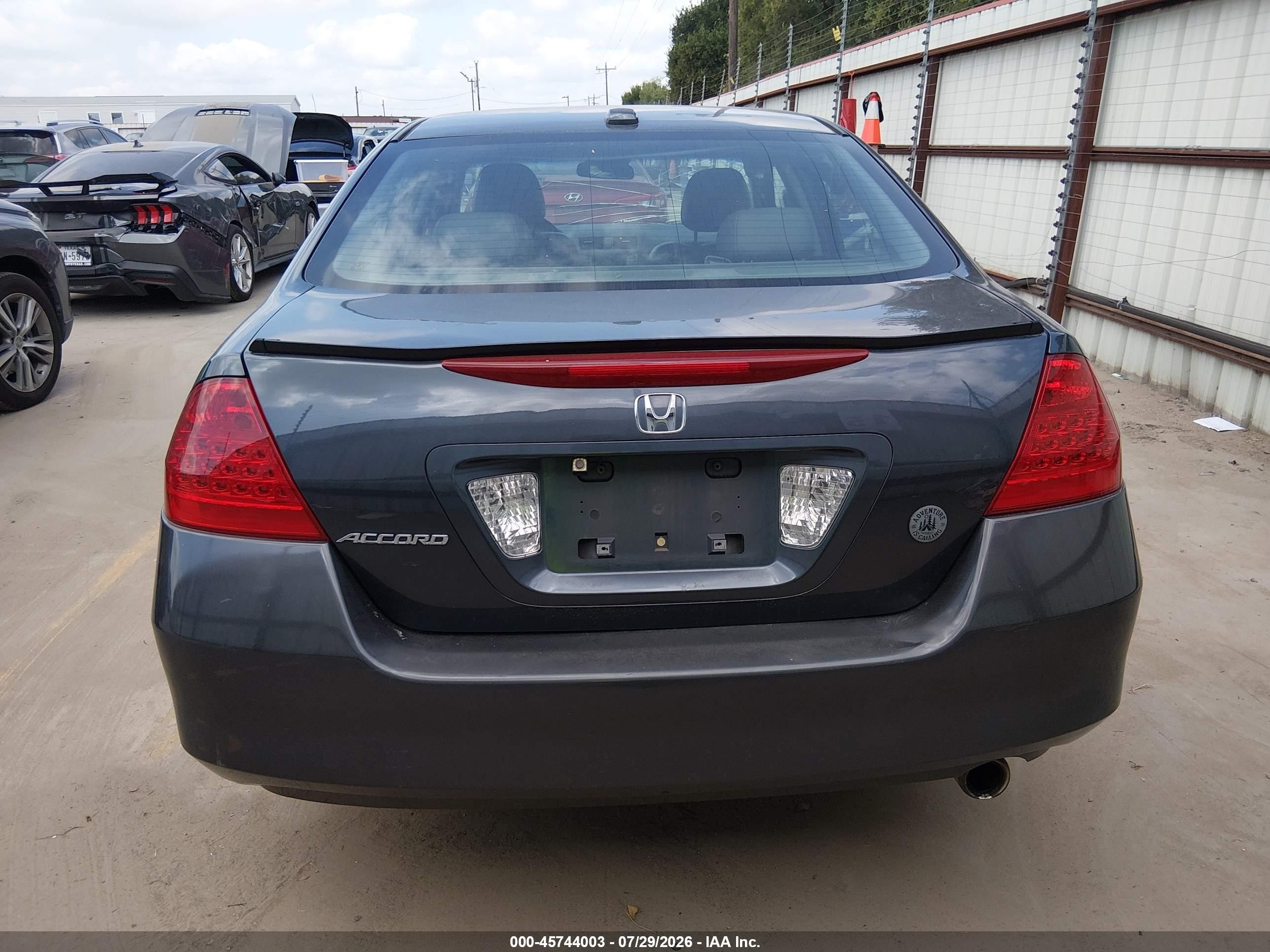 2007 Honda Accord 2.4 Ex Gray vin: 1HGCM56847A119297
