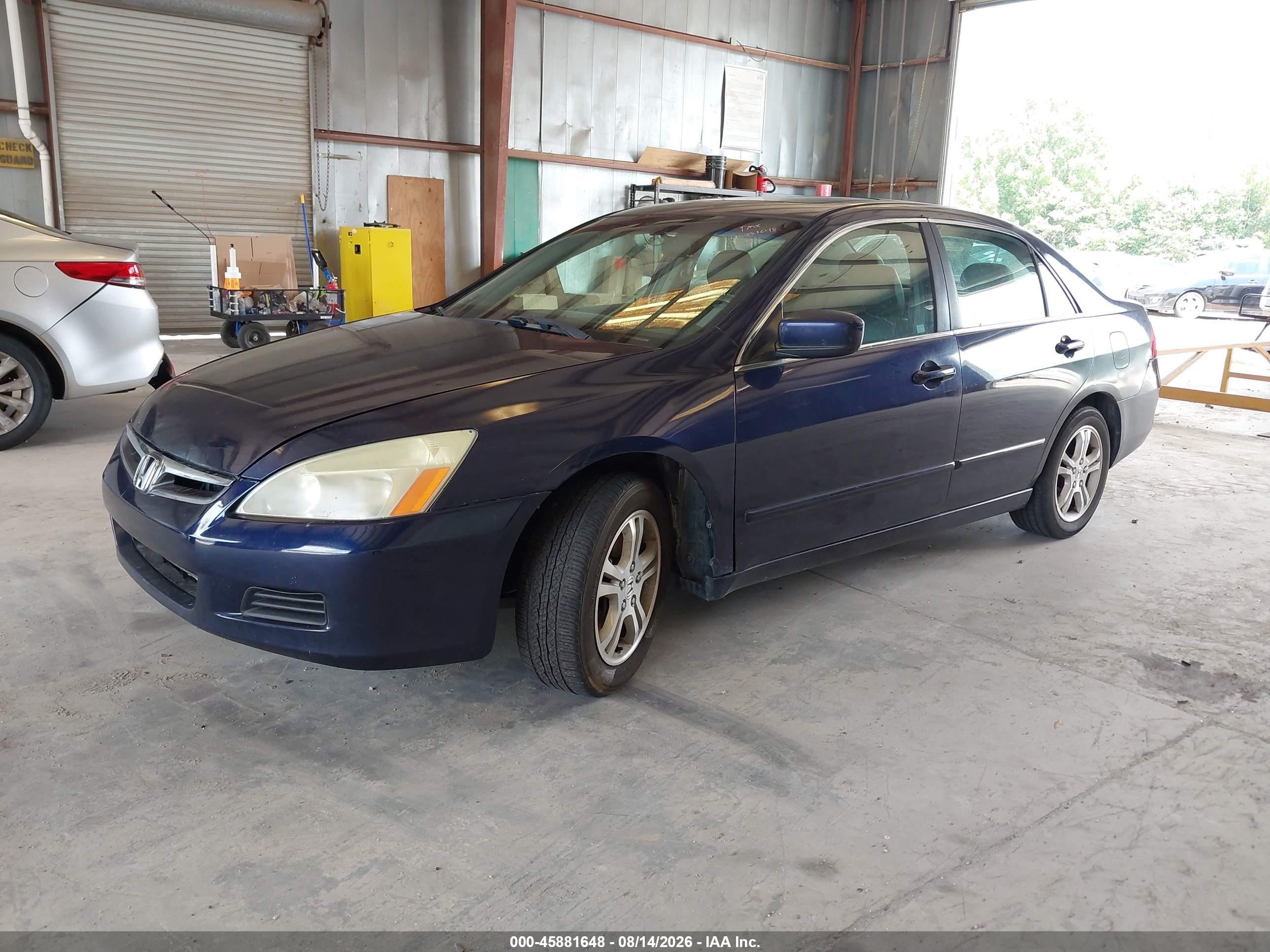 2007 Honda Accord 2.4 Ex Blue vin: 1HGCM56847A169861