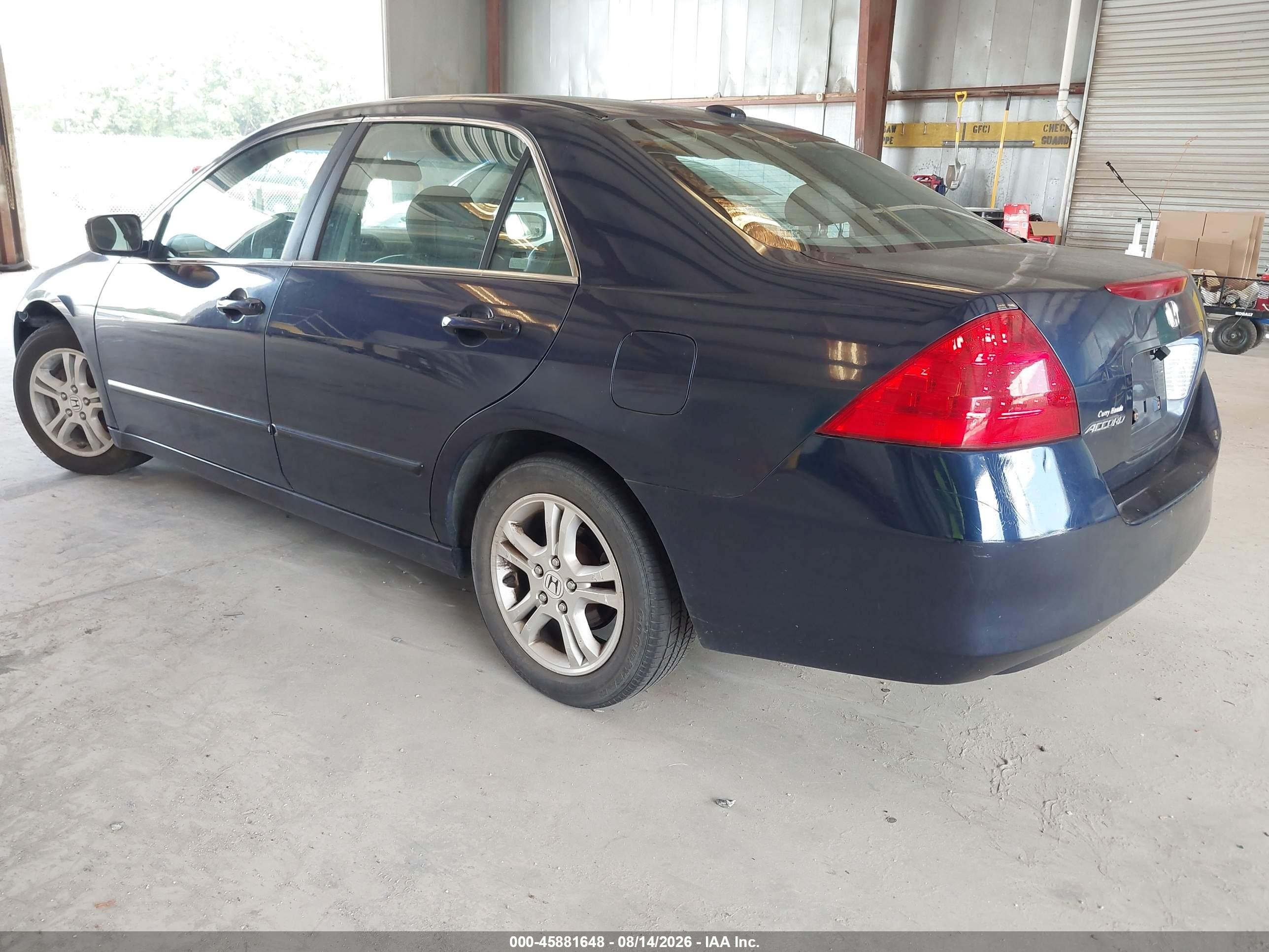 2007 Honda Accord 2.4 Ex Blue vin: 1HGCM56847A169861