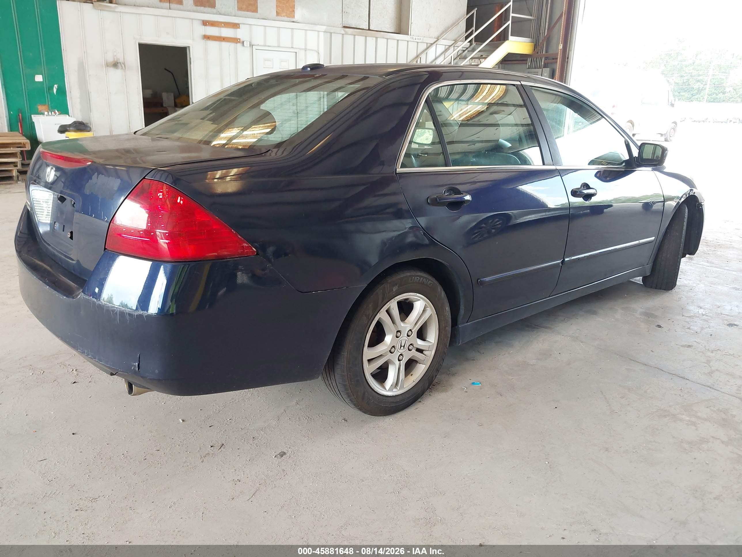 2007 Honda Accord 2.4 Ex Blue vin: 1HGCM56847A169861