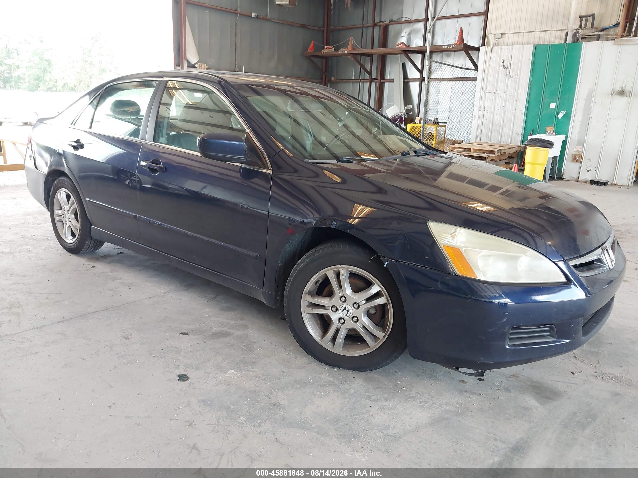2007 Honda Accord 2.4 Ex Blue vin: 1HGCM56847A169861