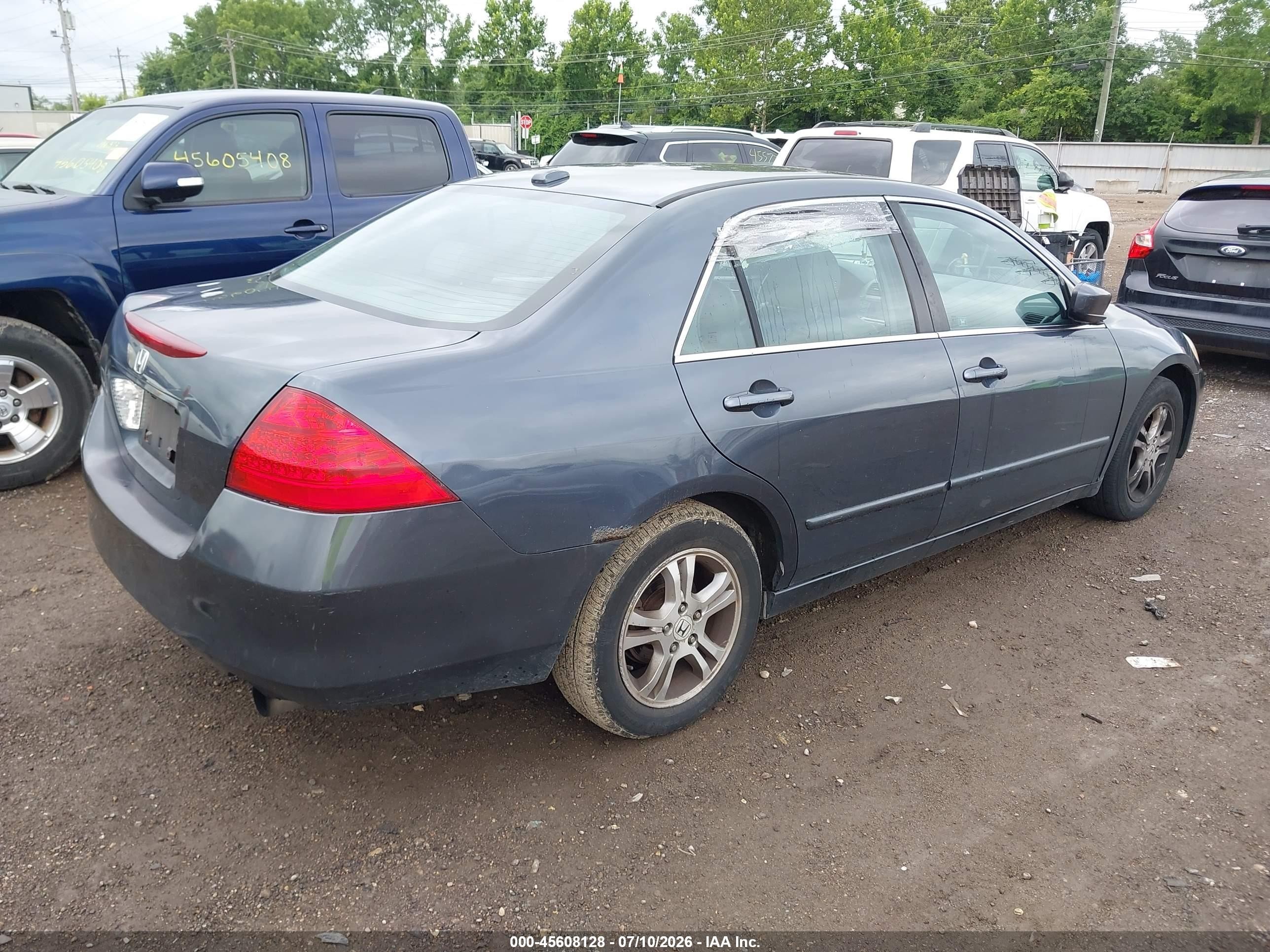 2007 Honda Accord 2.4 Ex Gray vin: 1HGCM56847A210490