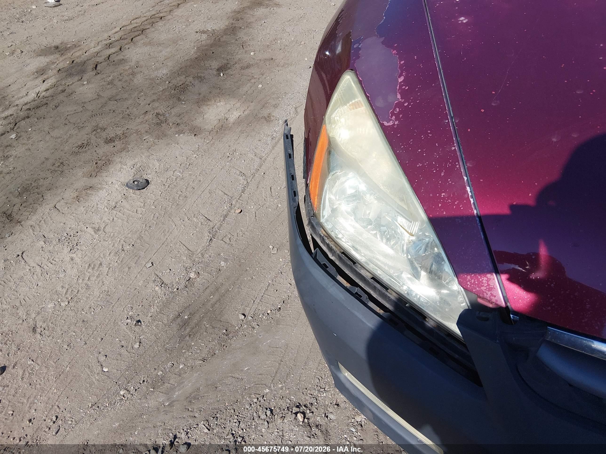 2005 Honda Accord 2.4 Ex Burgundy vin: 1HGCM56855A157442