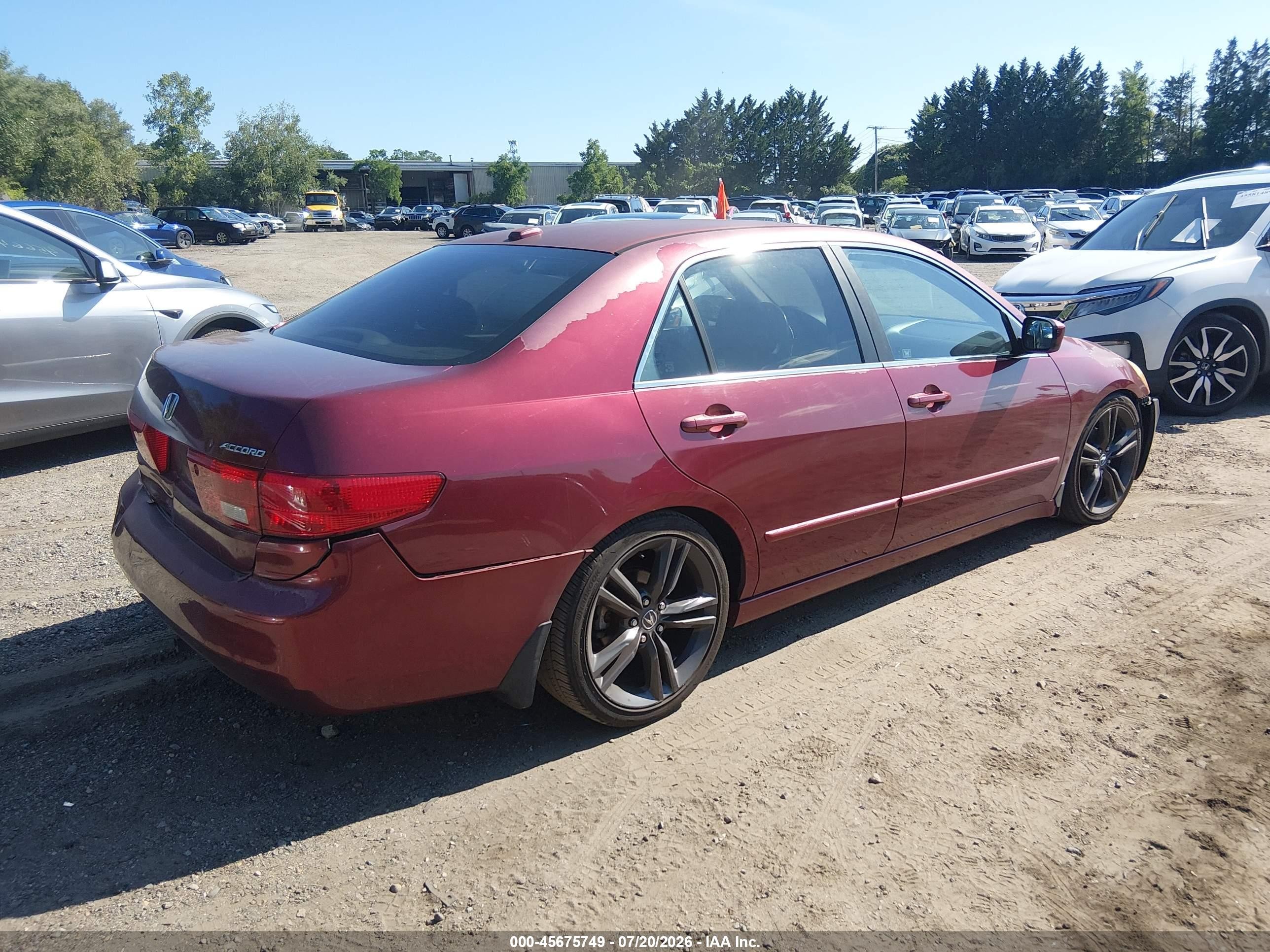2005 Honda Accord 2.4 Ex Burgundy vin: 1HGCM56855A157442