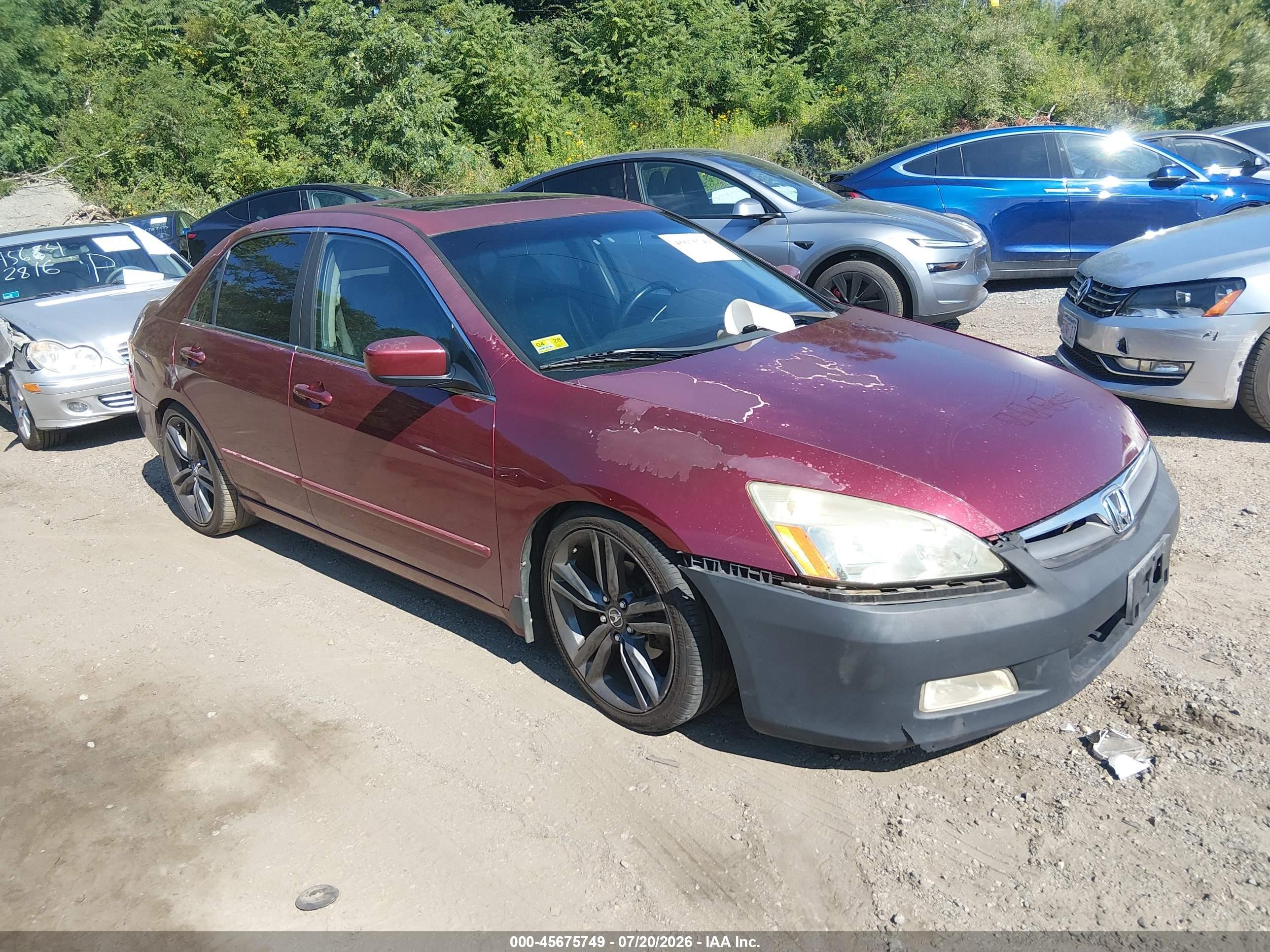 2005 Honda Accord 2.4 Ex Burgundy vin: 1HGCM56855A157442