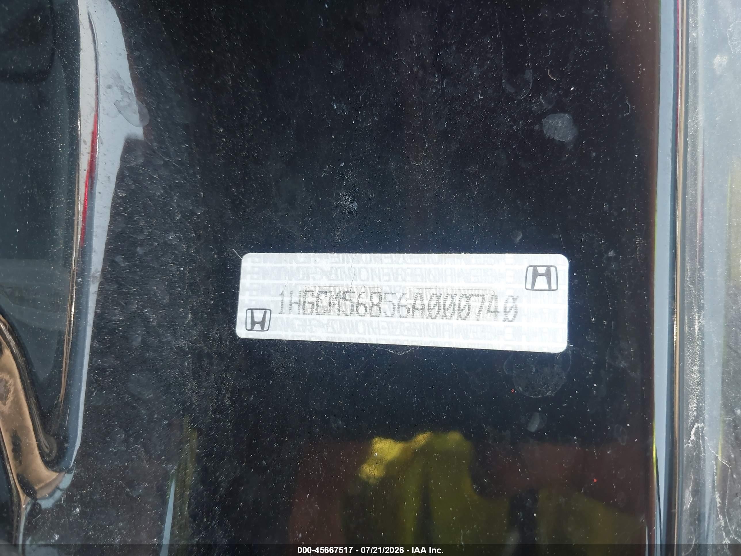 2006 Honda Accord 2.4 Ex Black vin: 1HGCM56856A000740