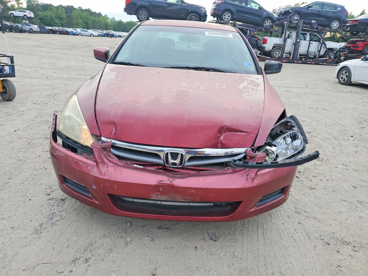 2006 Honda Accord Ex Burgundy vin: 1HGCM56856A001130