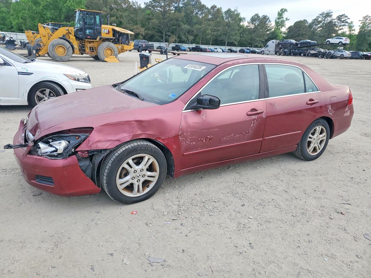 2006 Honda Accord Ex Burgundy vin: 1HGCM56856A001130