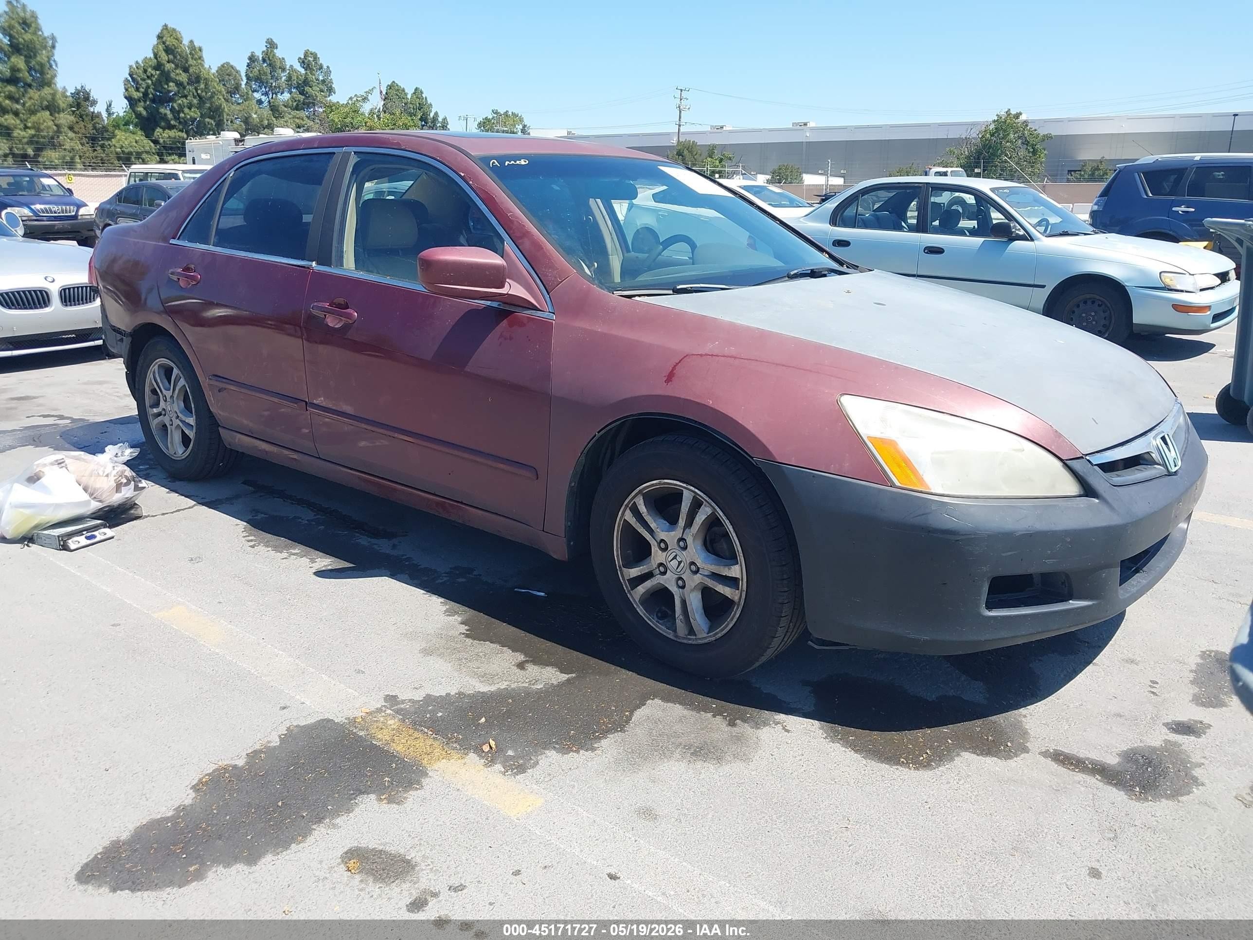 2006 Honda Accord 2.4 Ex Burgundy vin: 1HGCM56856A038422