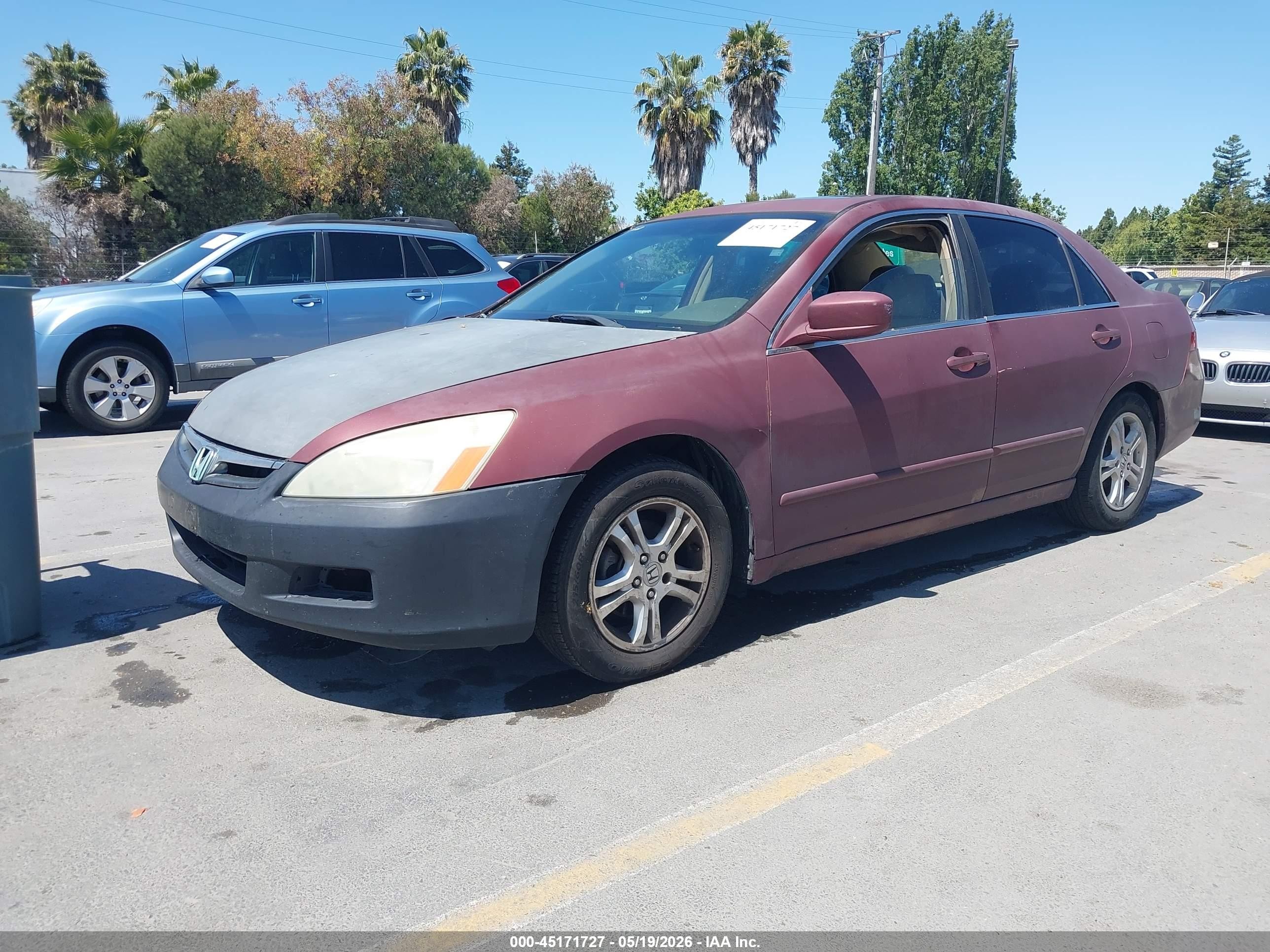 2006 Honda Accord 2.4 Ex Burgundy vin: 1HGCM56856A038422