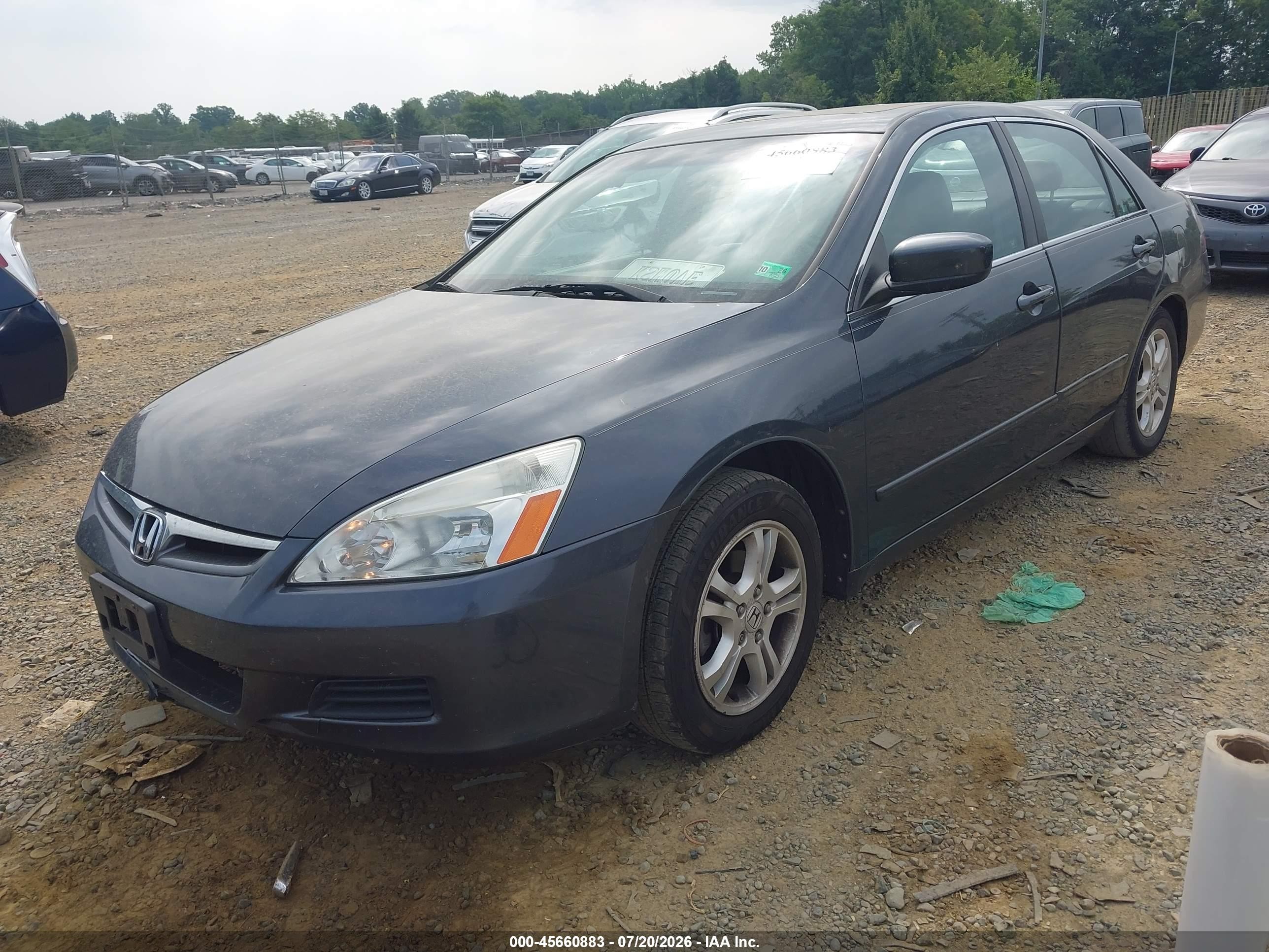 2007 Honda Accord 2.4 Ex Gray vin: 1HGCM56857A043587
