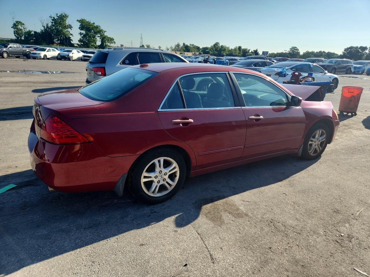 2007 Honda Accord Ex Red vin: 1HGCM56857A070983