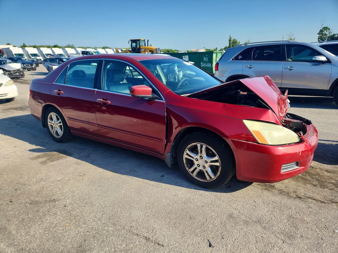 2007 Honda Accord Ex Red vin: 1HGCM56857A070983