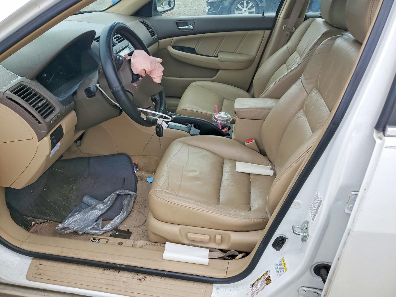 2007 Honda Accord Ex White vin: 1HGCM56857A098623