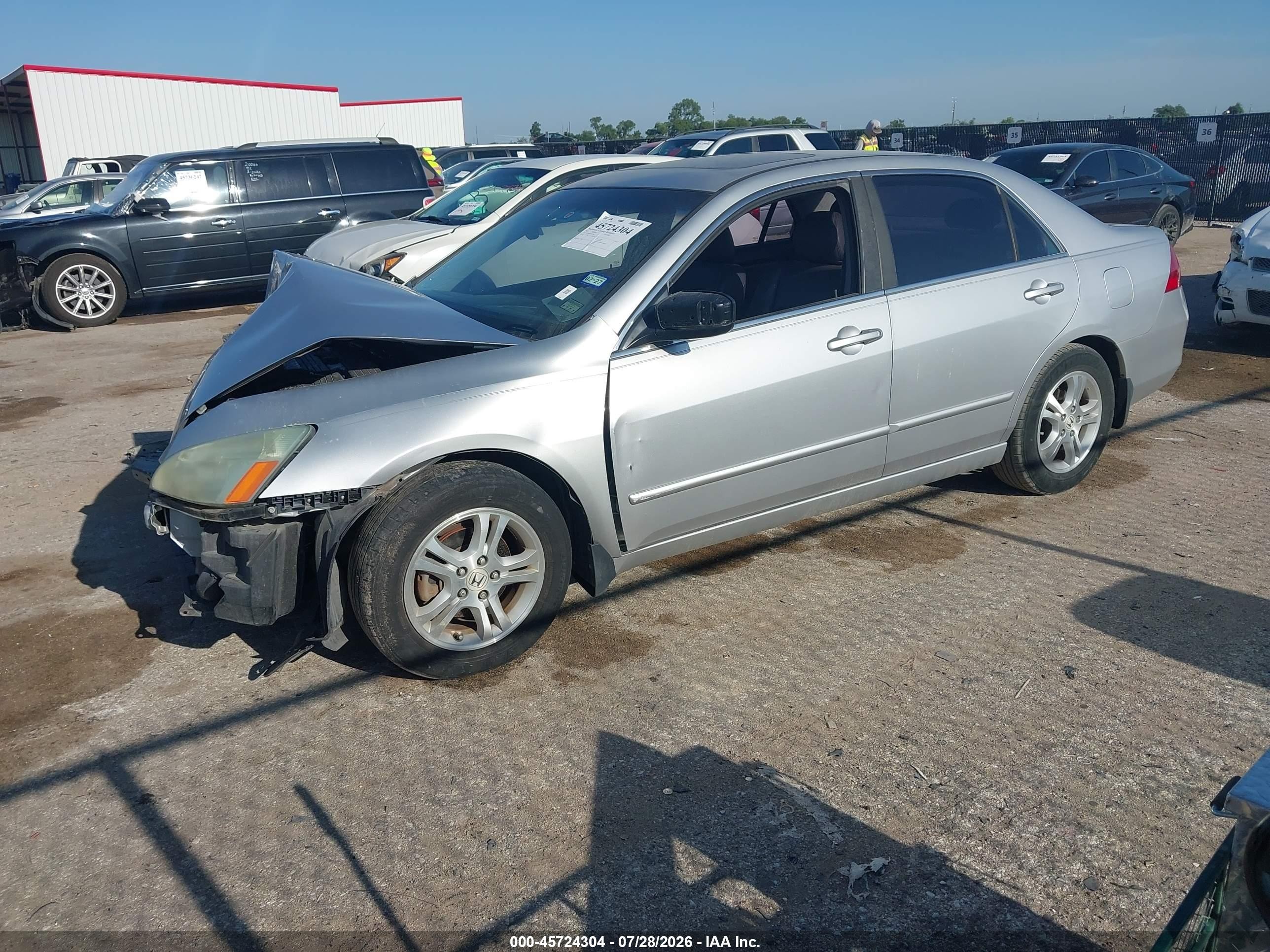 2007 Honda Accord 2.4 Ex Silver vin: 1HGCM56857A175801