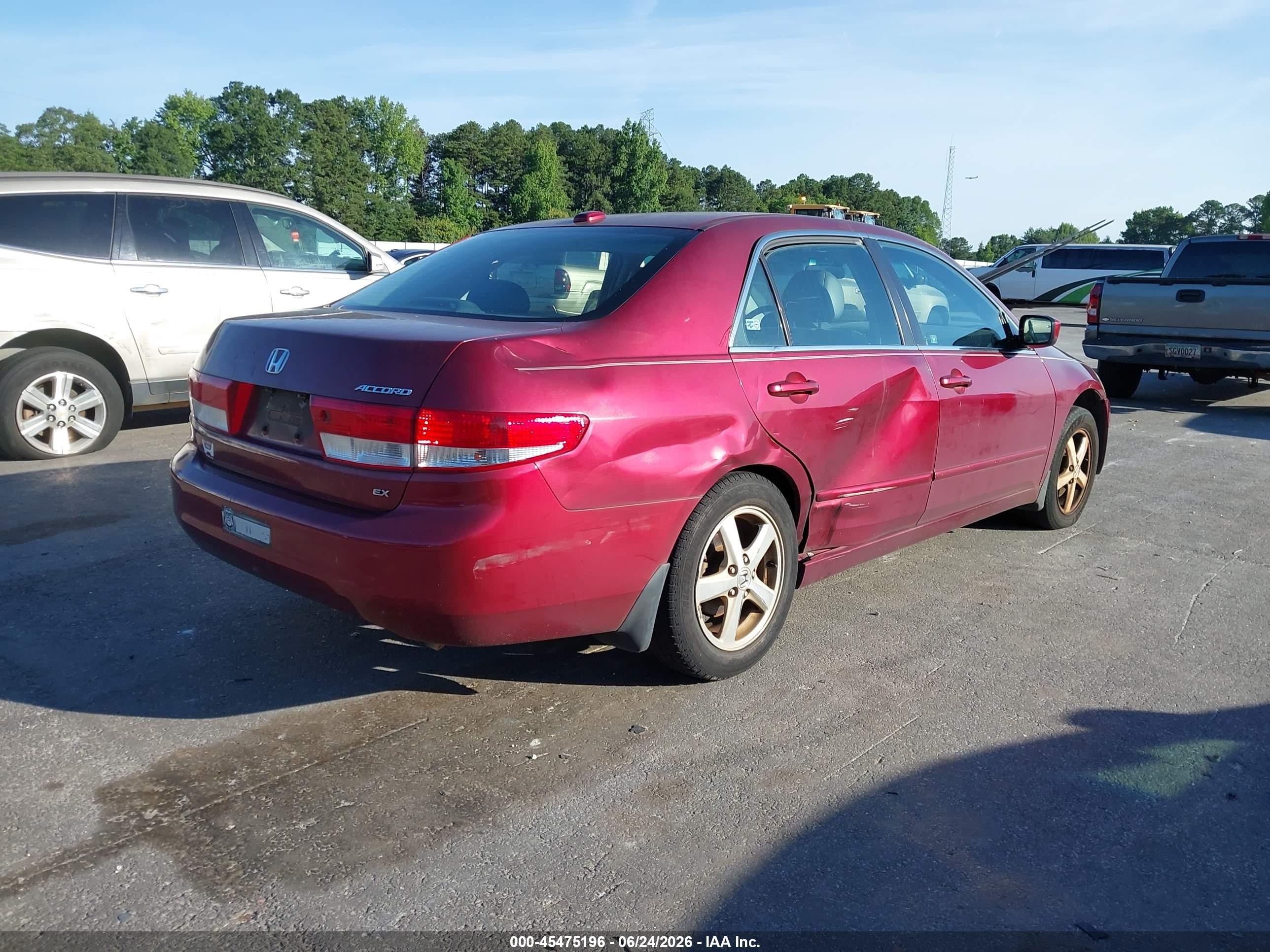 2004 Honda Accord 2.4 Ex Red vin: 1HGCM56864A027183