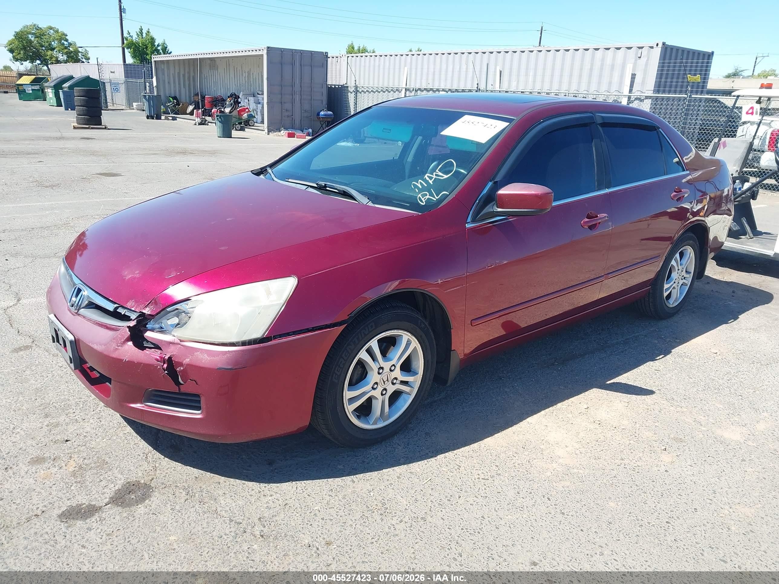 2006 Honda Accord 2.4 Ex Burgundy vin: 1HGCM56866A079481
