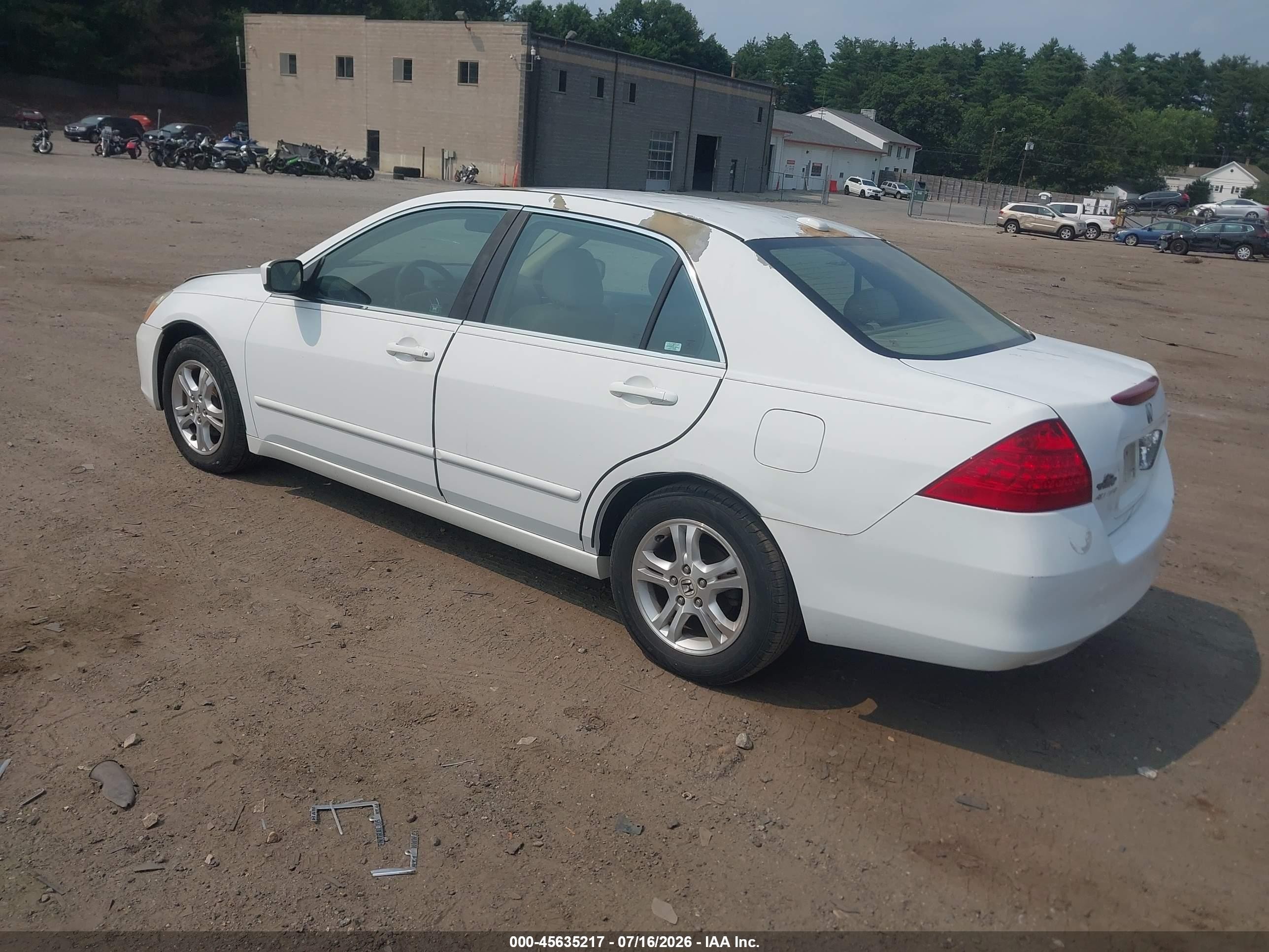 2006 Honda Accord 2.4 Ex White vin: 1HGCM56866A083577
