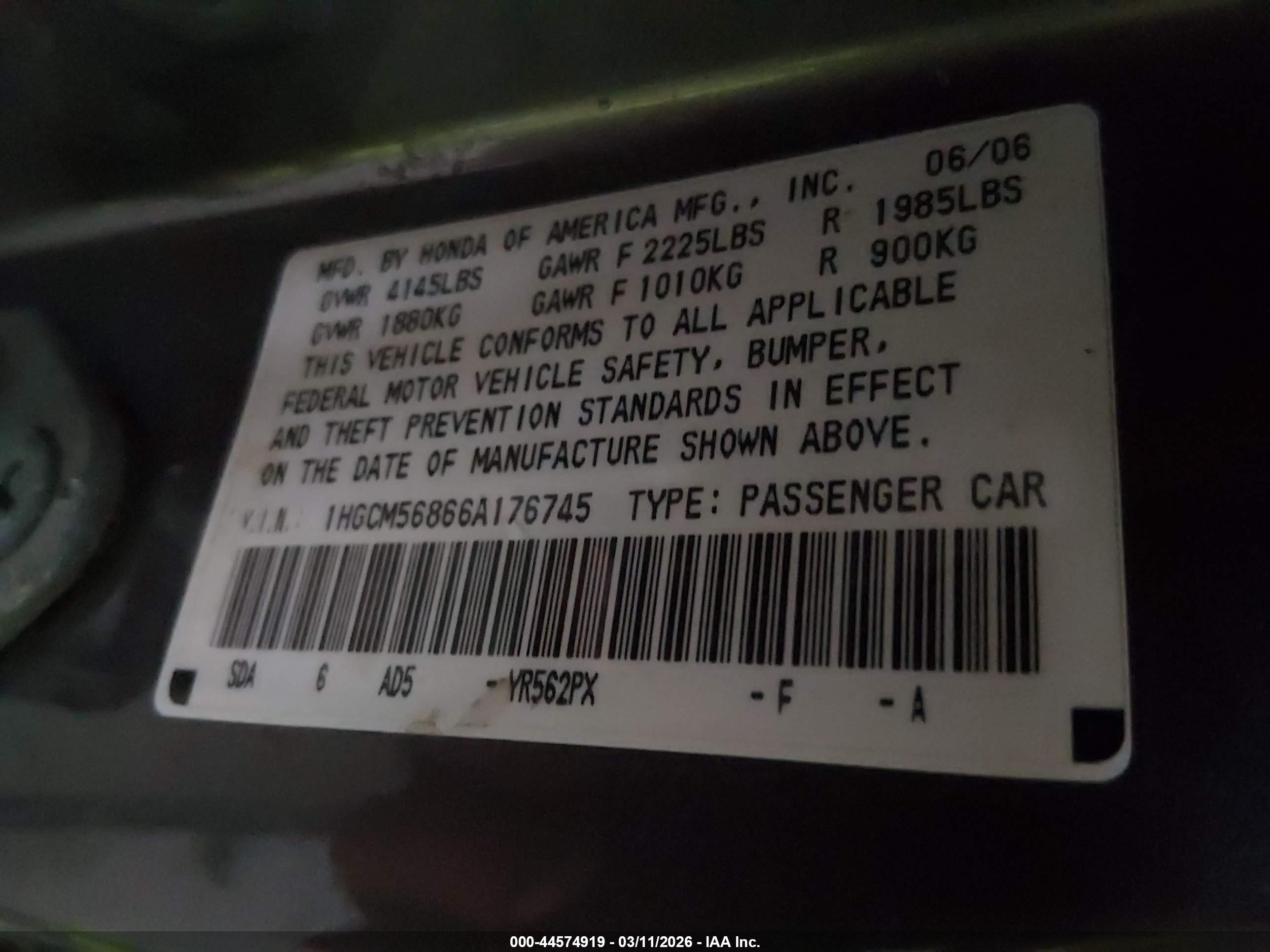 2006 Honda Accord 2.4 Ex Gray vin: 1HGCM56866A176745
