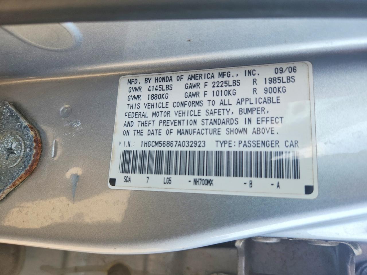 2008 Honda Accord Silver vin: 1HGCM56867A032923