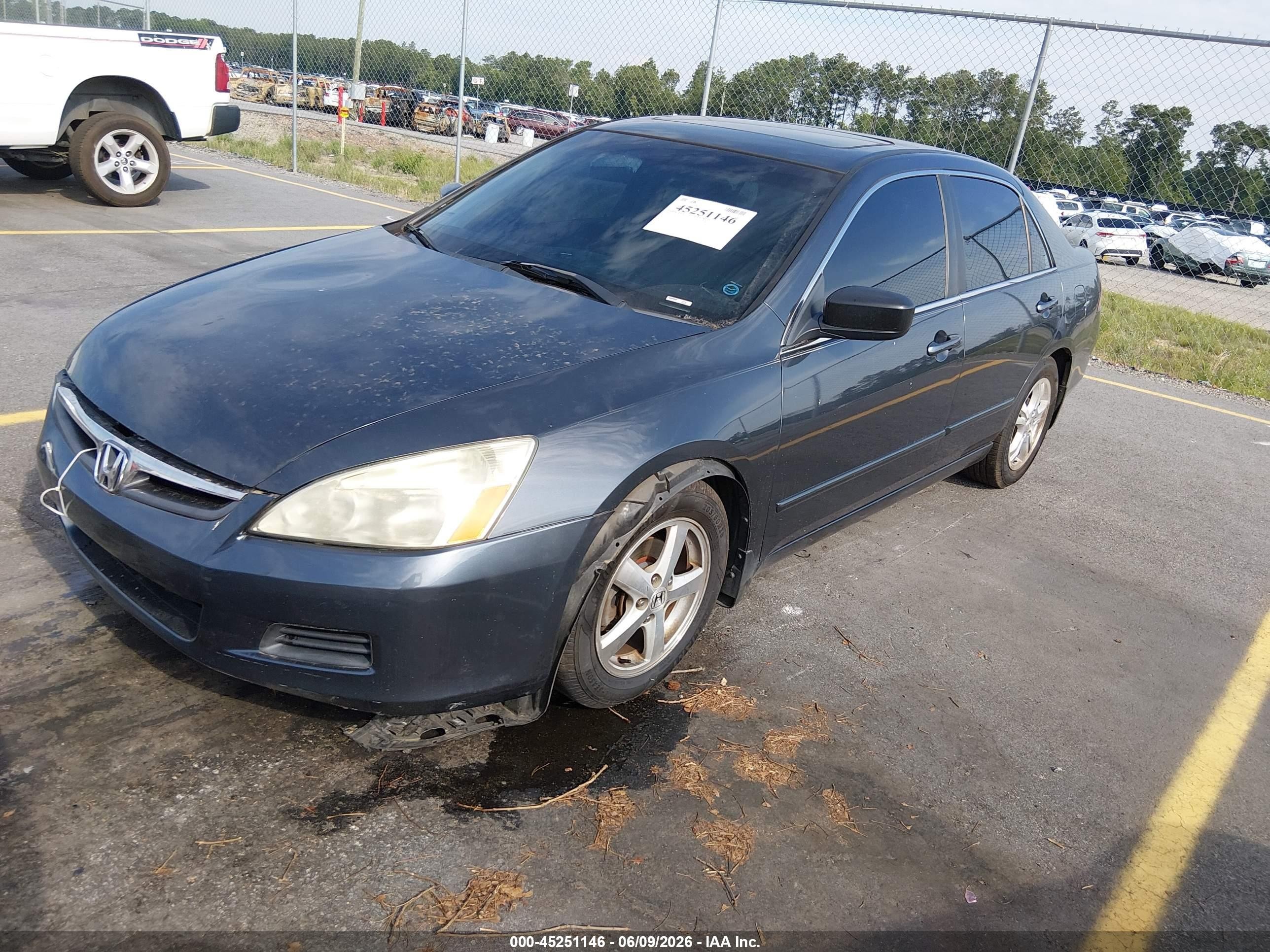 2007 Honda Accord 2.4 Ex Blue vin: 1HGCM56867A043629