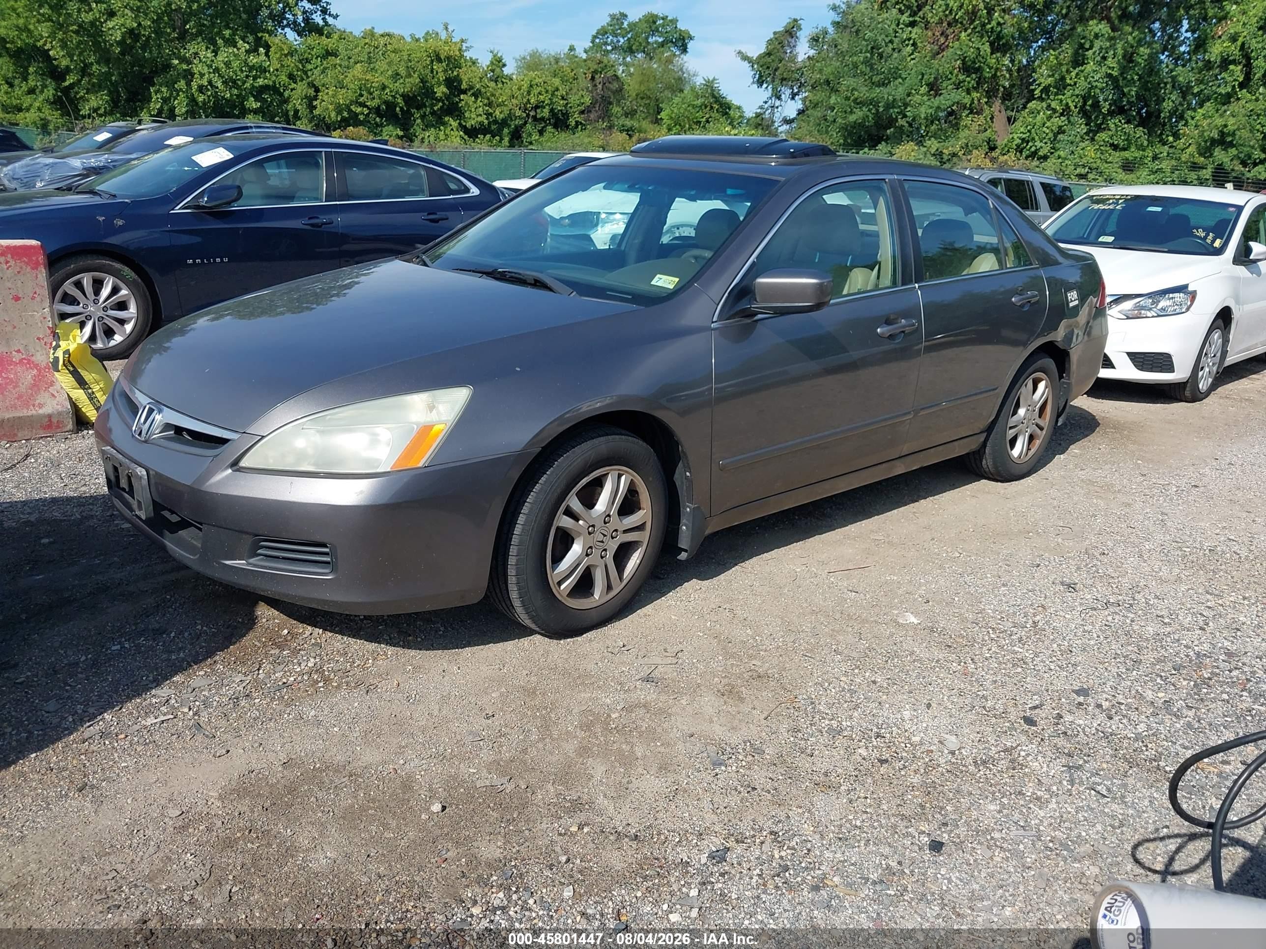 2007 Honda Accord 2.4 Ex Gray vin: 1HGCM56867A064917