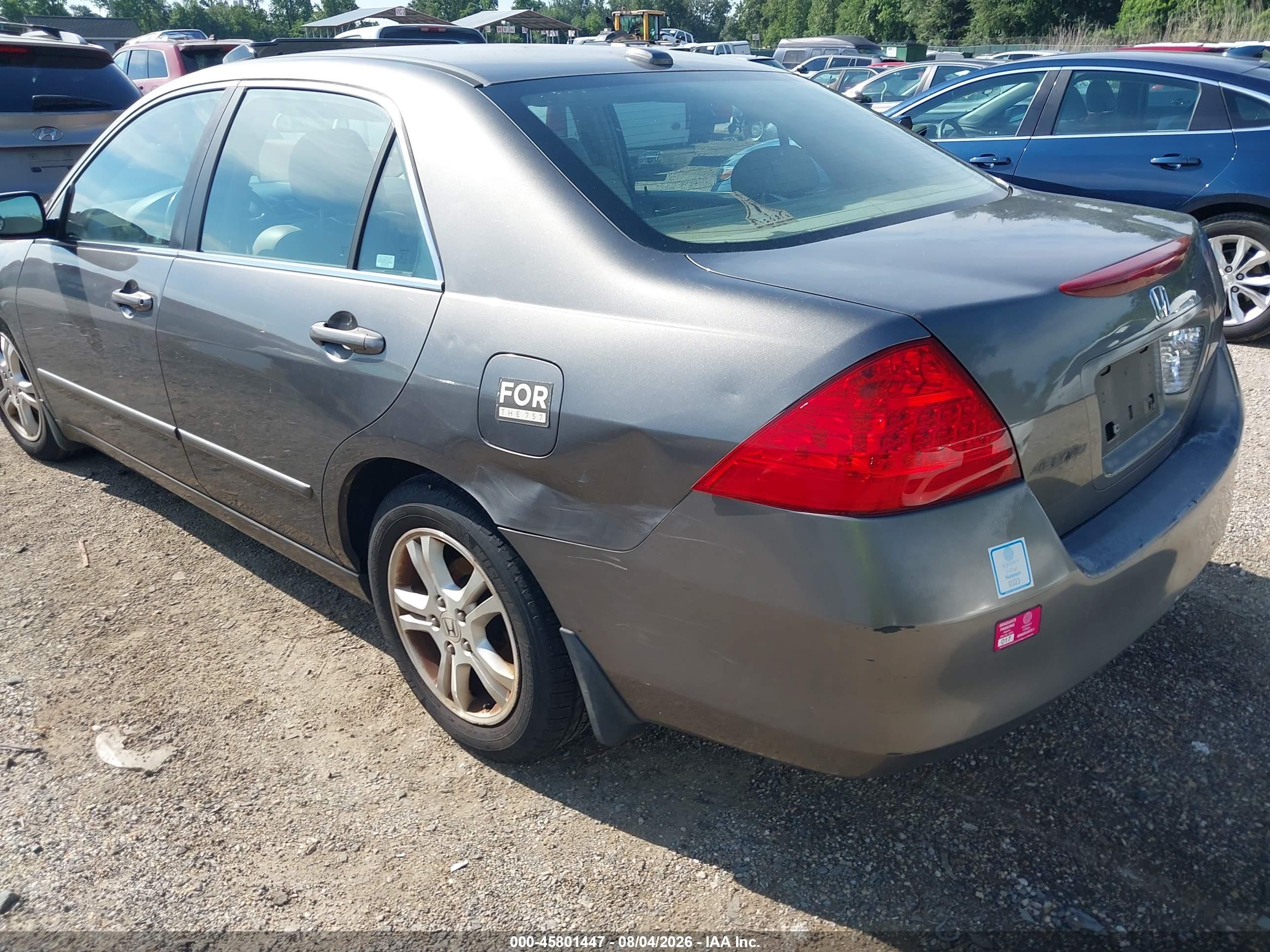 2007 Honda Accord 2.4 Ex Gray vin: 1HGCM56867A064917