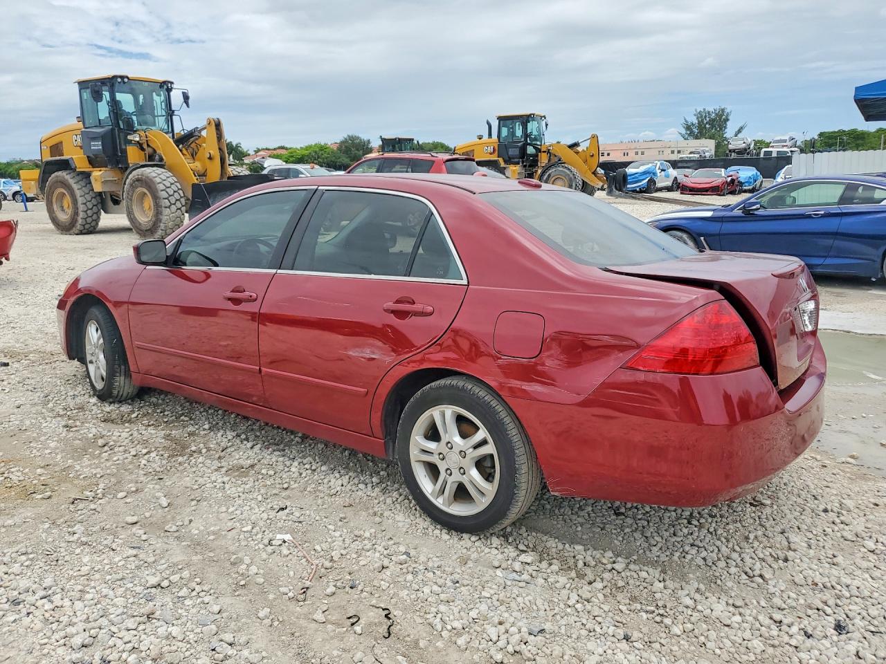 2007 Honda Accord Ex Red vin: 1HGCM56867A082852