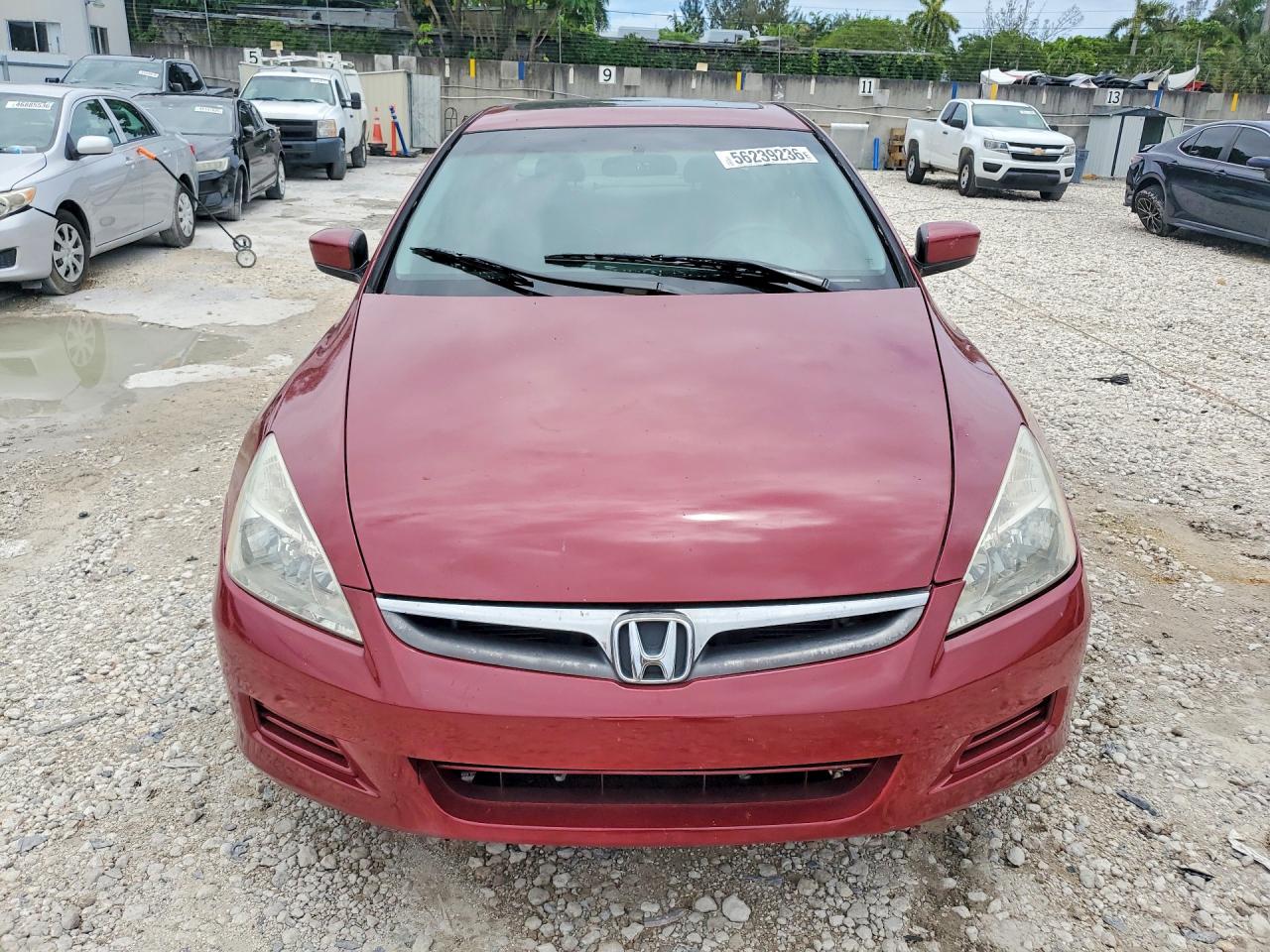 2007 Honda Accord Ex Red vin: 1HGCM56867A082852