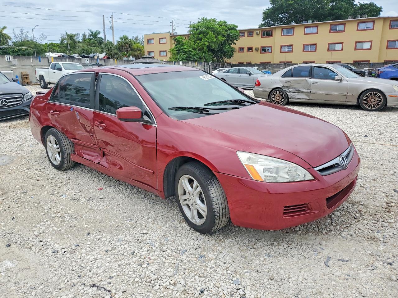 2007 Honda Accord Ex Red vin: 1HGCM56867A082852