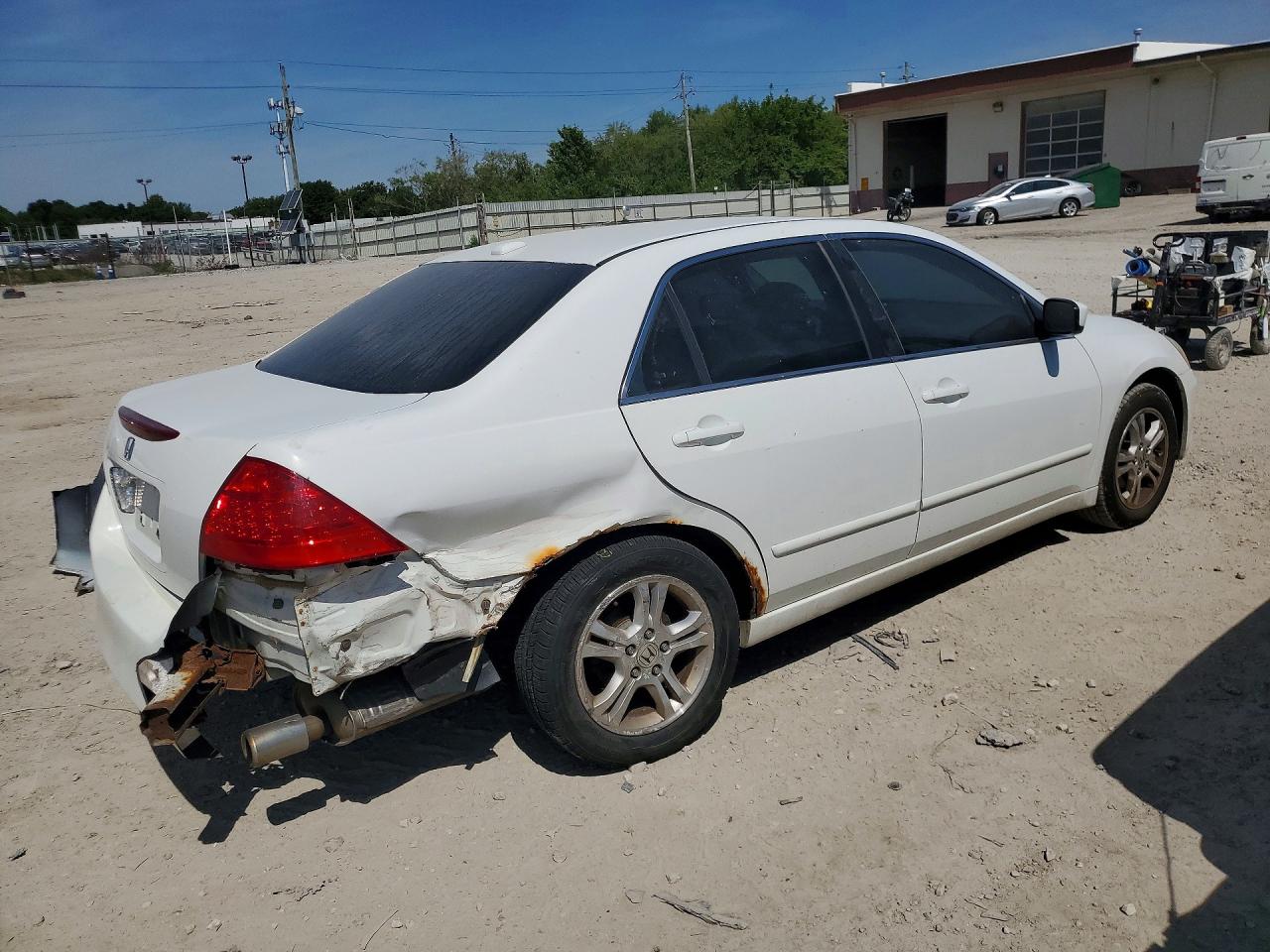 2007 Honda Accord Ex White vin: 1HGCM56867A096380