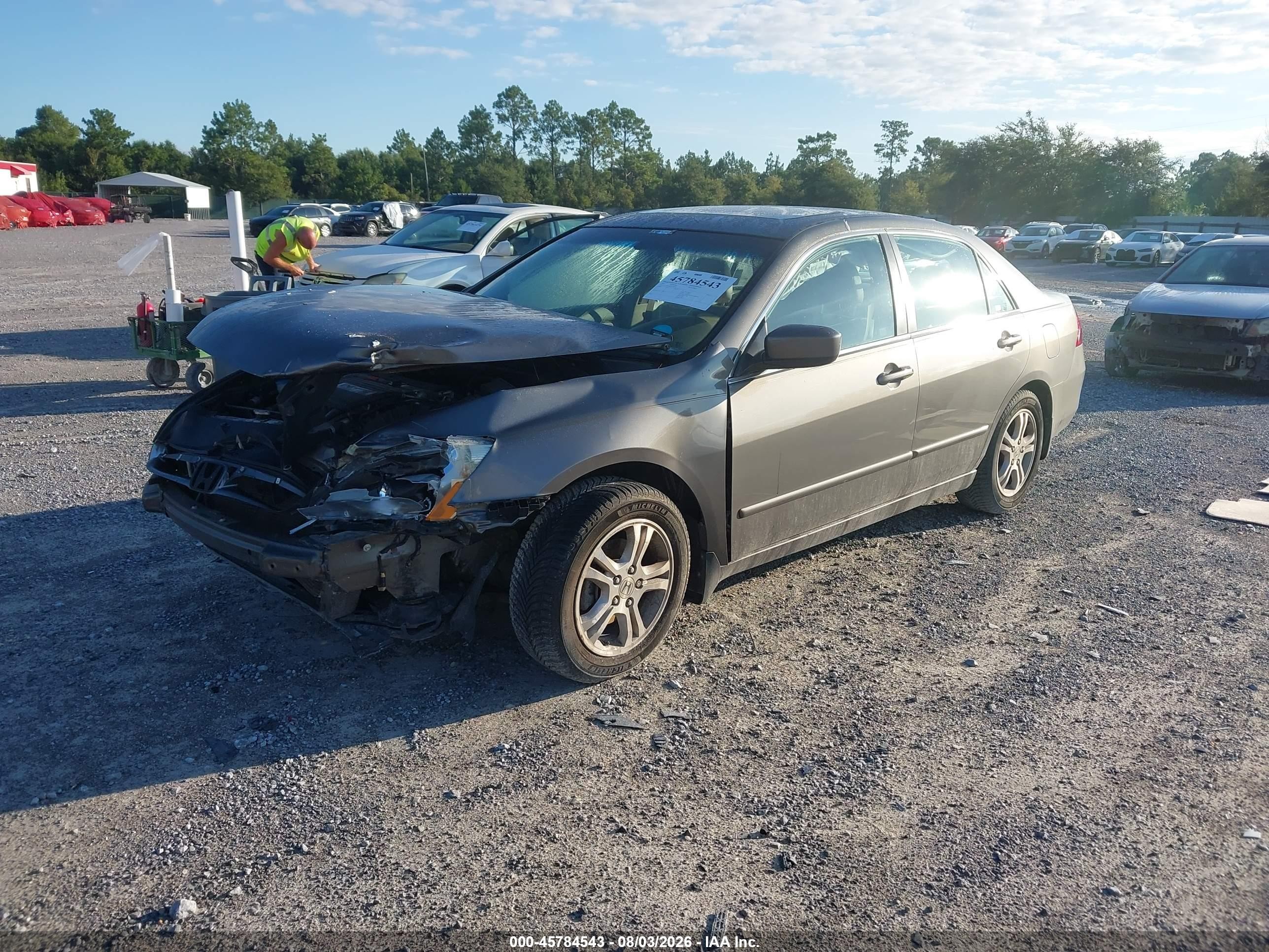 2007 Honda Accord 2.4 Ex Коричневый vin: 1HGCM56867A120628