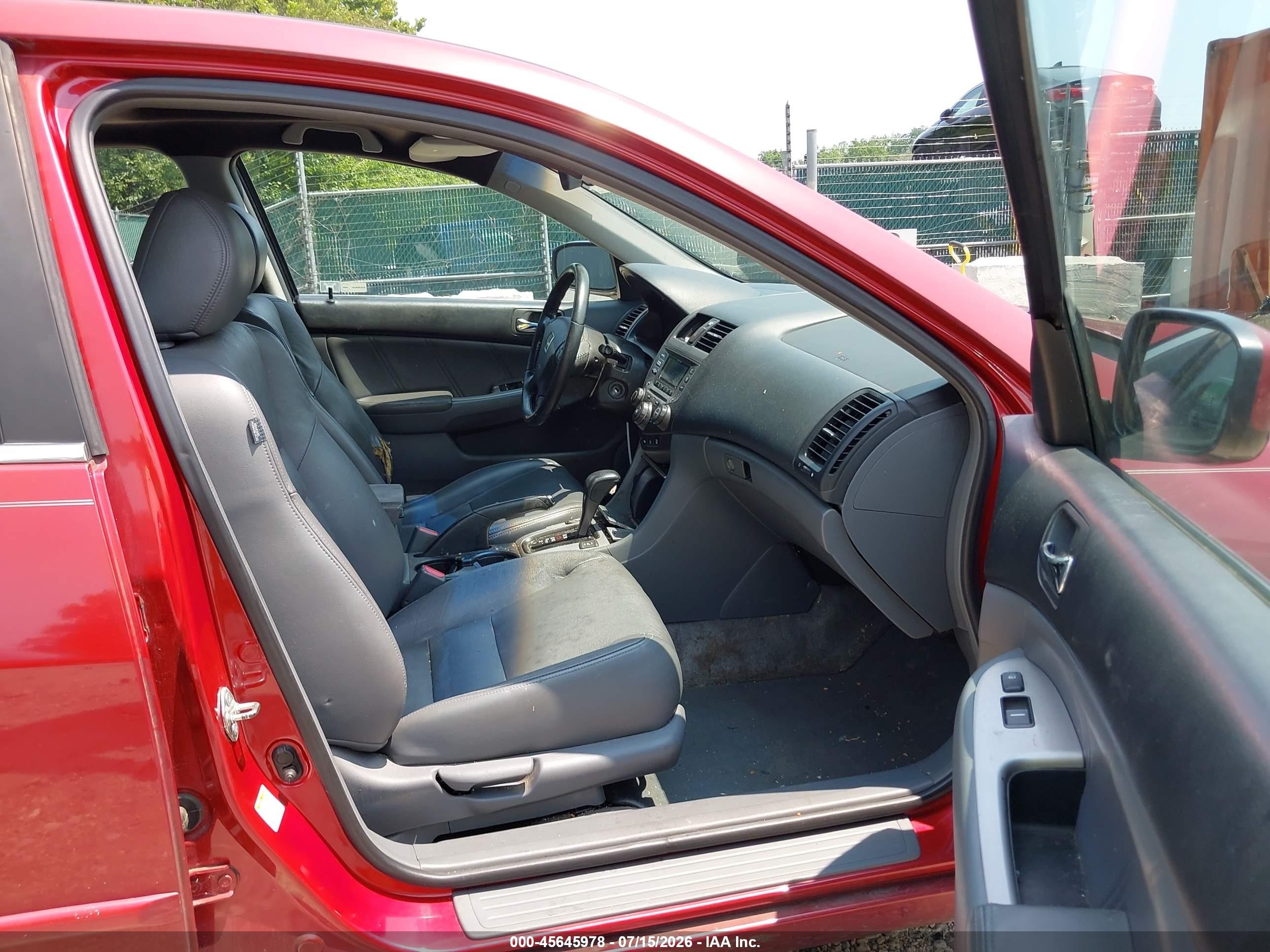 2007 Honda Accord 2.4 Ex Red vin: 1HGCM56867A128342
