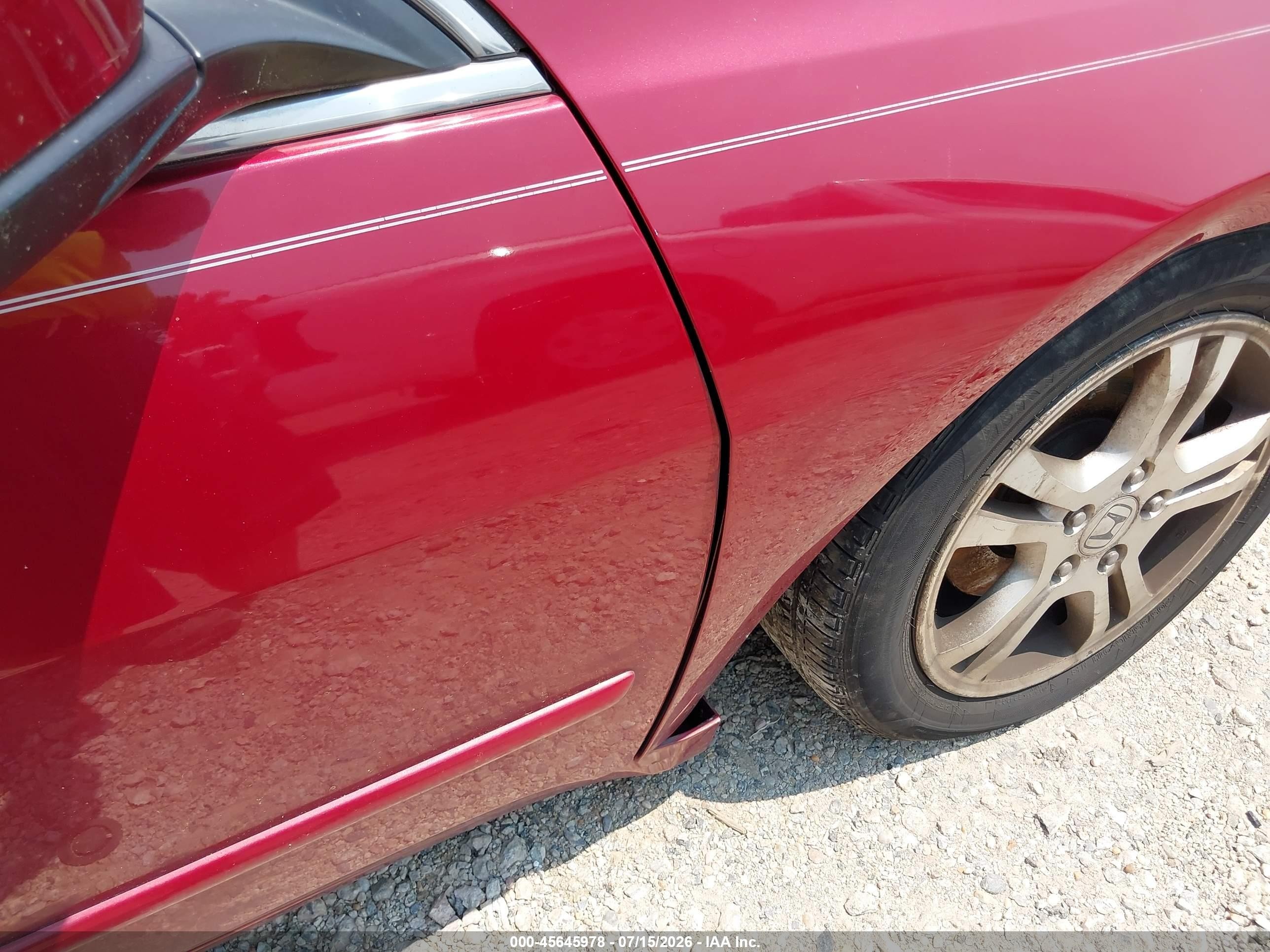 2007 Honda Accord 2.4 Ex Red vin: 1HGCM56867A128342