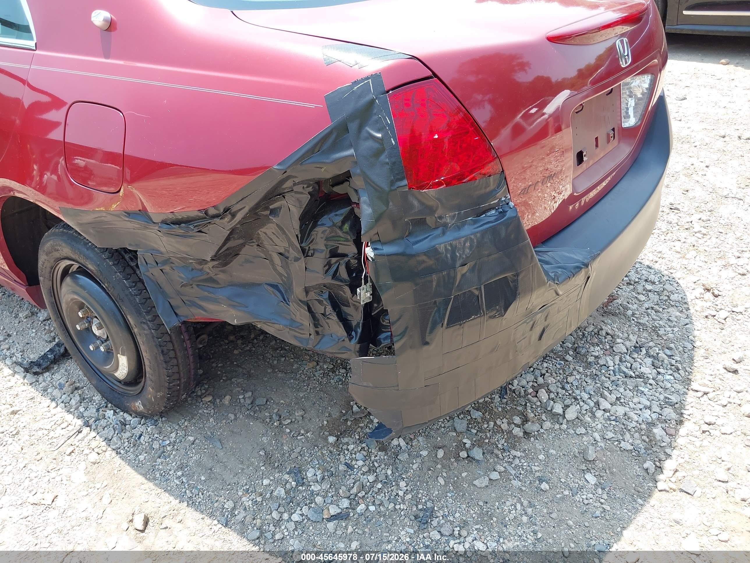 2007 Honda Accord 2.4 Ex Red vin: 1HGCM56867A128342