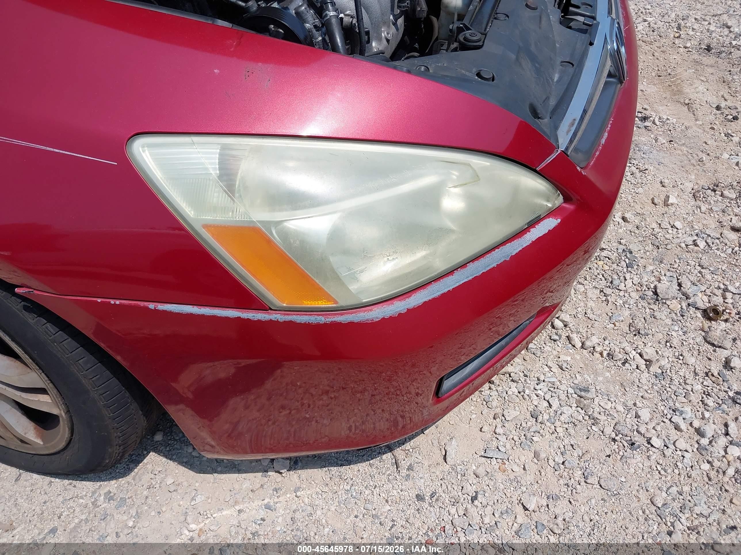 2007 Honda Accord 2.4 Ex Red vin: 1HGCM56867A128342