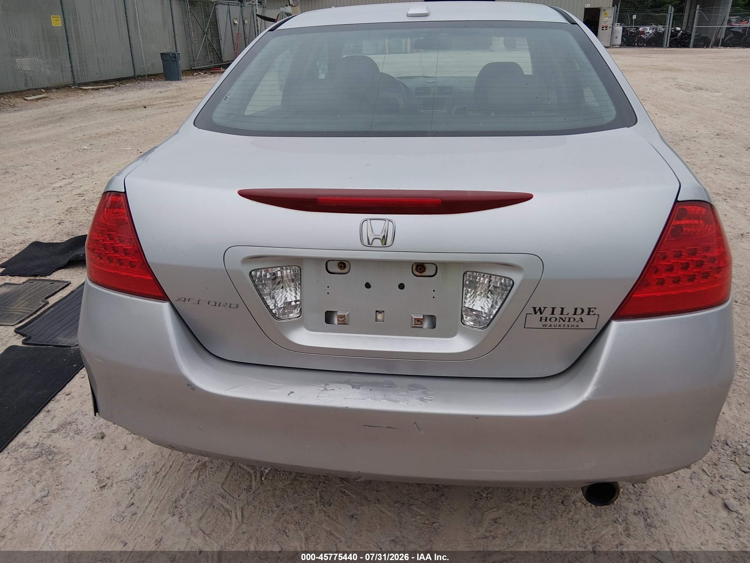2007 Honda Accord 2.4 Ex Silver vin: 1HGCM56867A138014