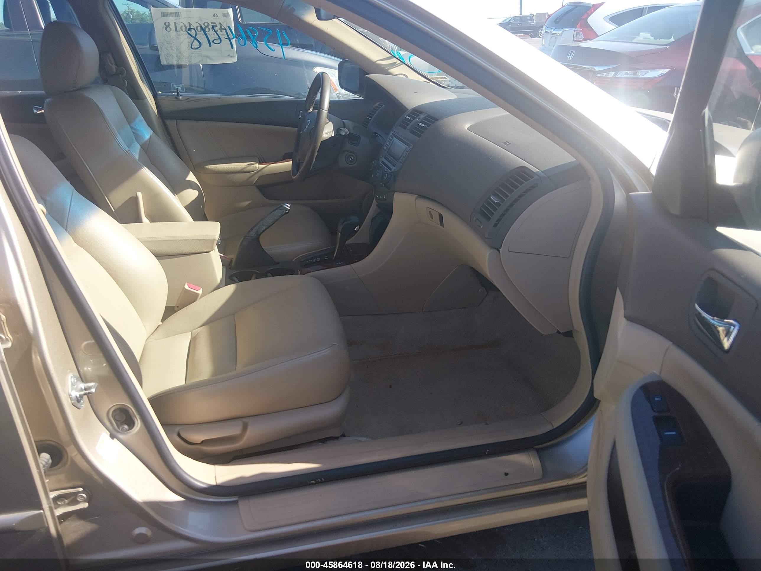 2007 Honda Accord 2.4 Ex Tan vin: 1HGCM56867A139955
