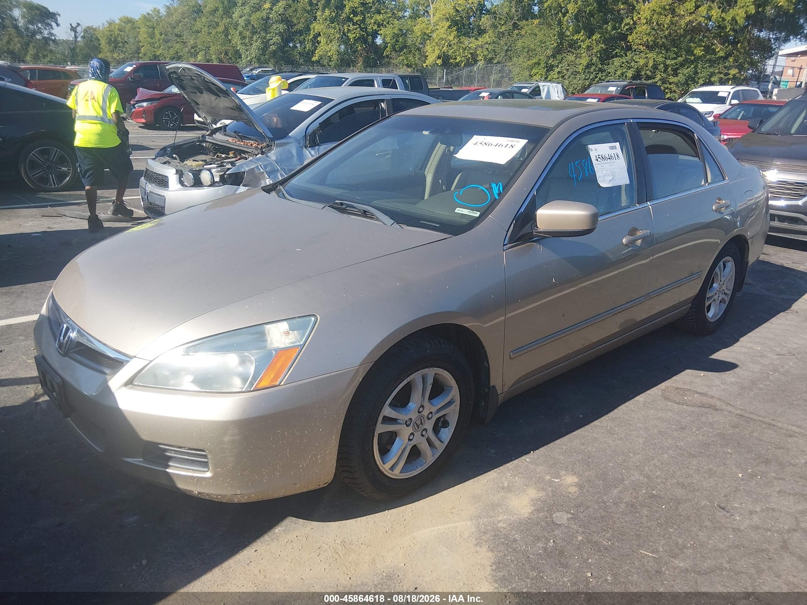 2007 Honda Accord 2.4 Ex Tan vin: 1HGCM56867A139955