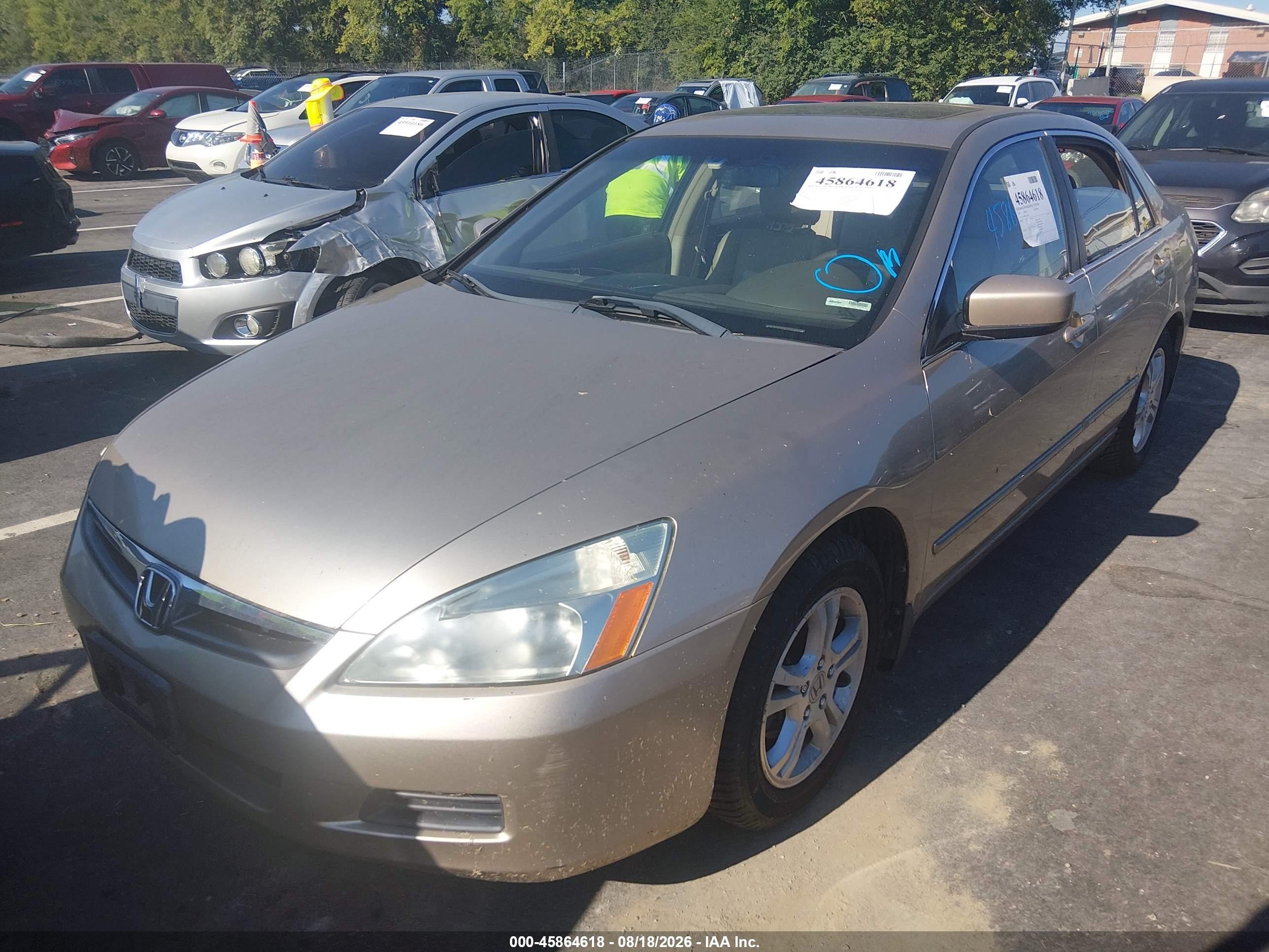 2007 Honda Accord 2.4 Ex Tan vin: 1HGCM56867A139955