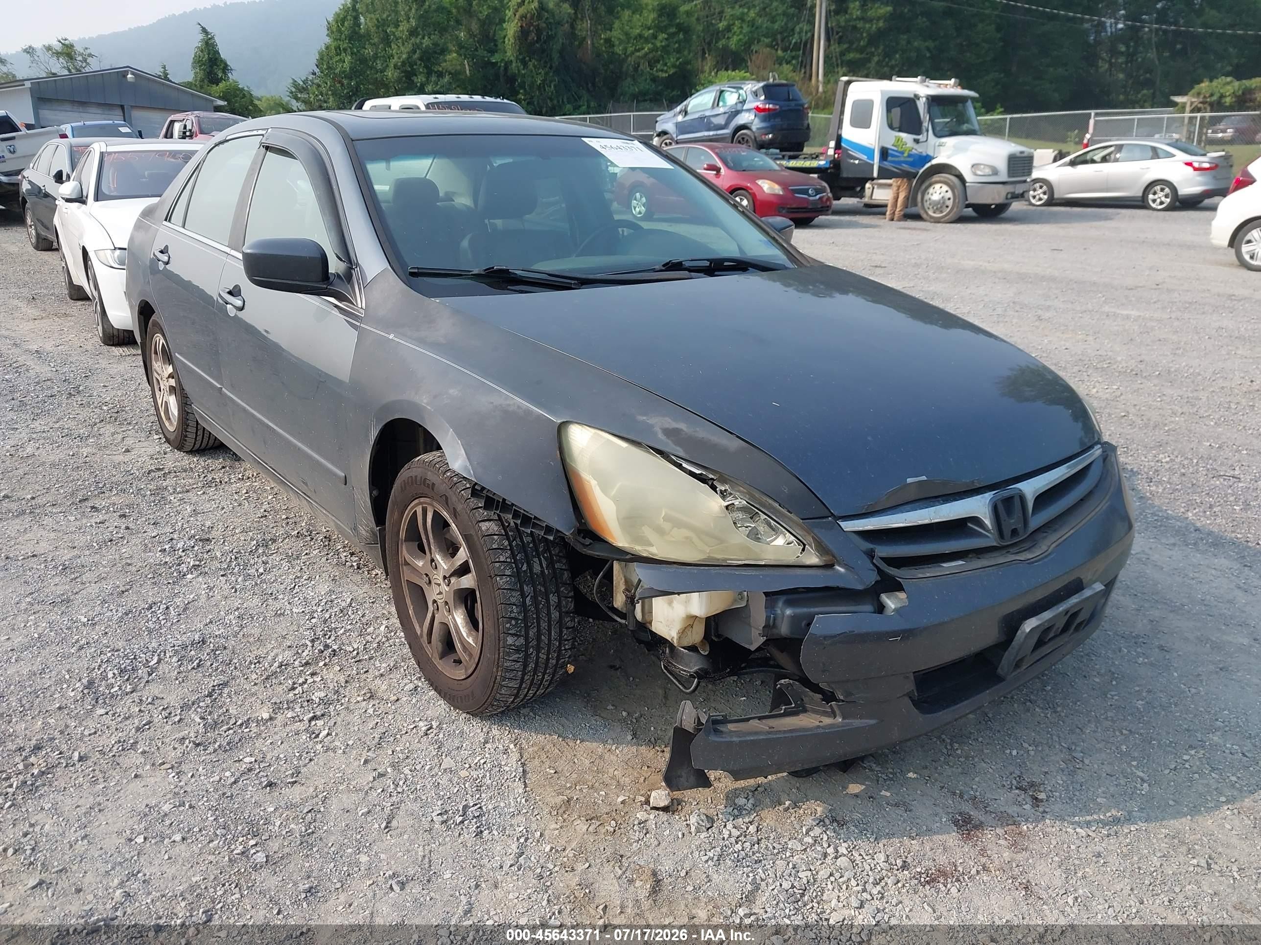 2007 Honda Accord 2.4 Ex Blue vin: 1HGCM56867A220552