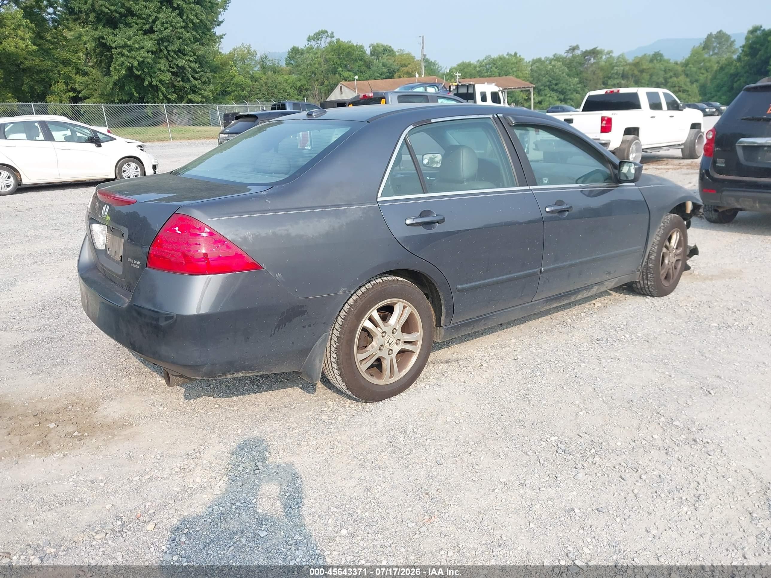 2007 Honda Accord 2.4 Ex Blue vin: 1HGCM56867A220552