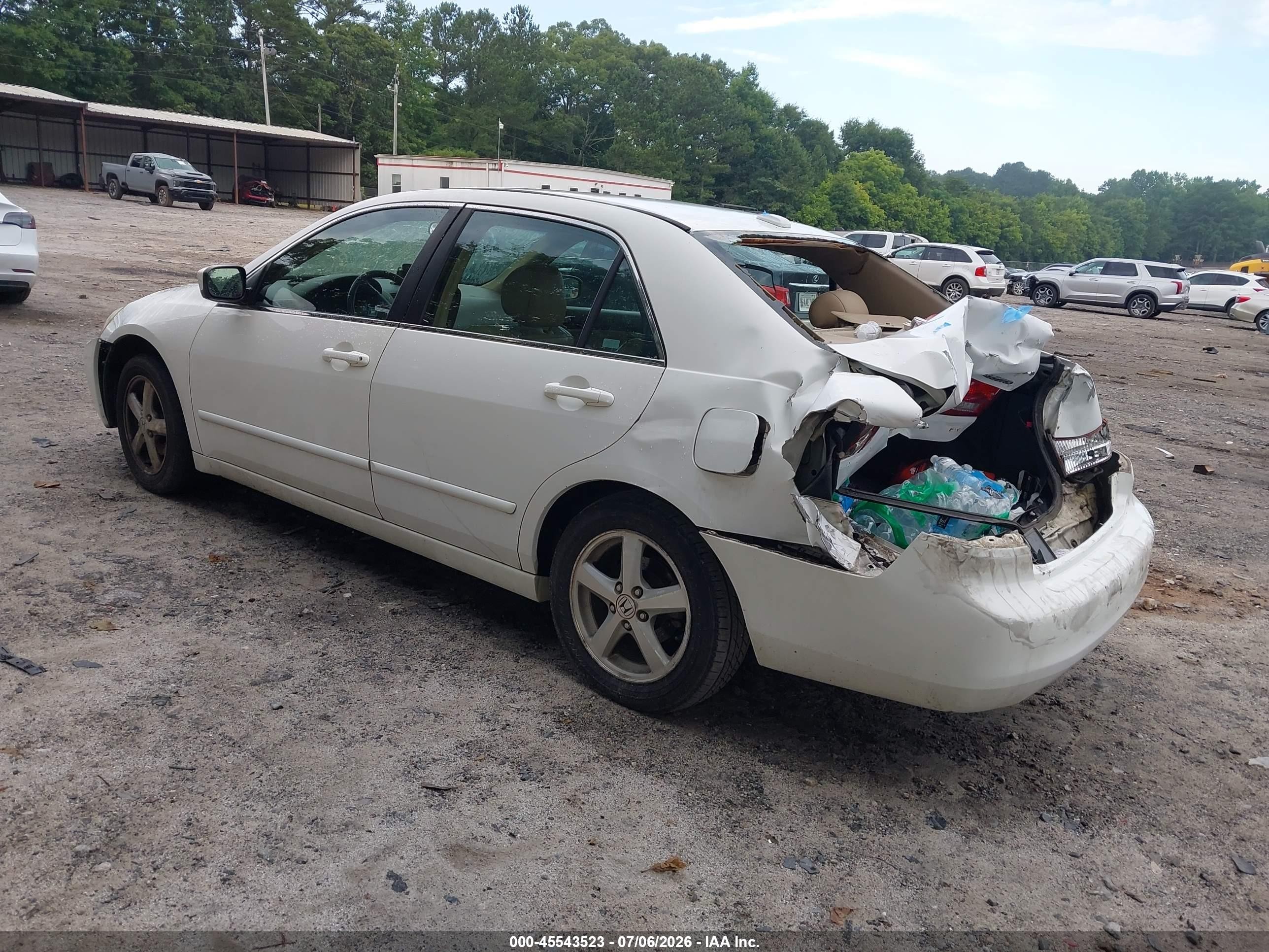 2005 Honda Accord 2.4 Ex White vin: 1HGCM56875A093579