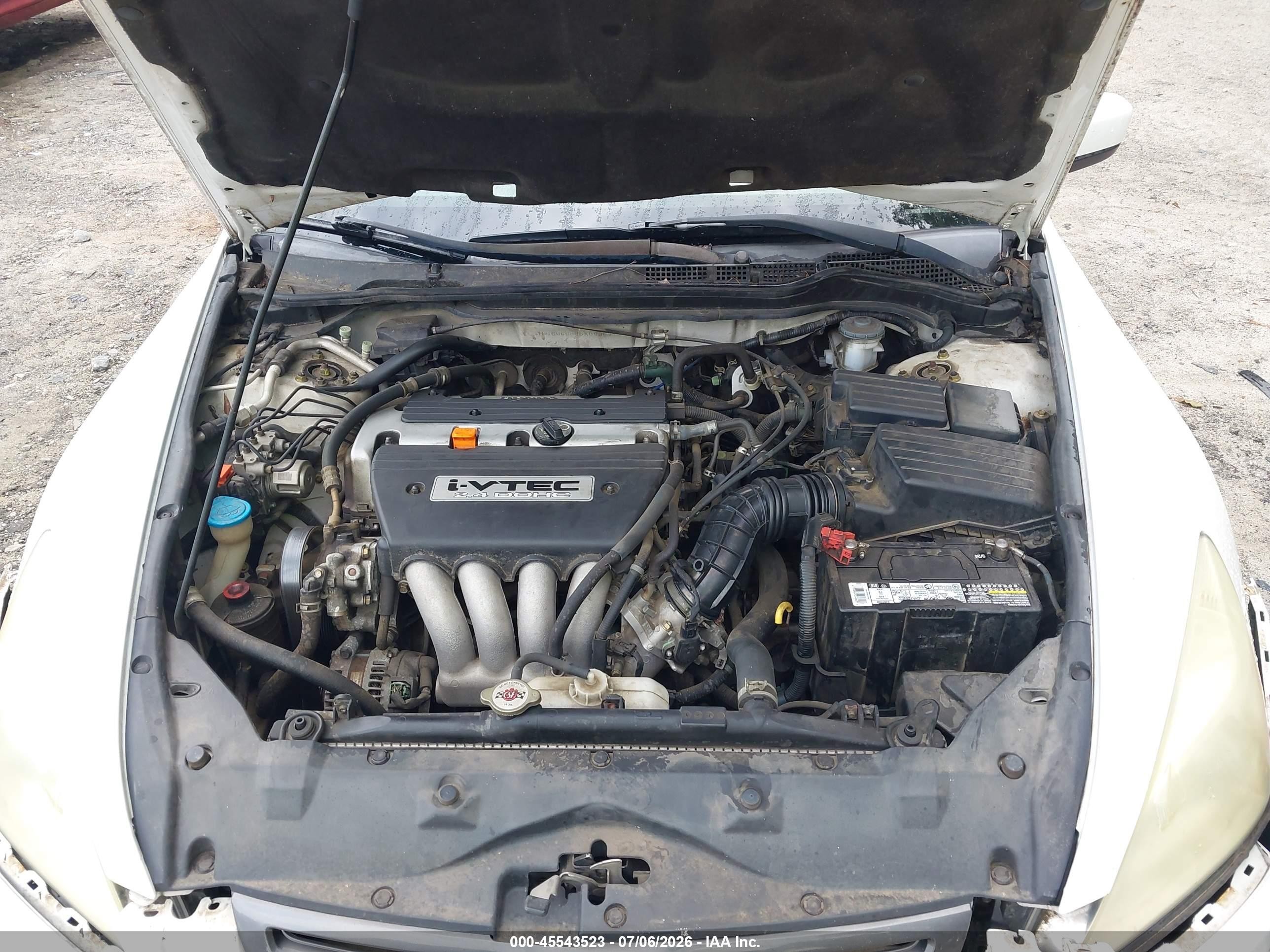 2005 Honda Accord 2.4 Ex White vin: 1HGCM56875A093579