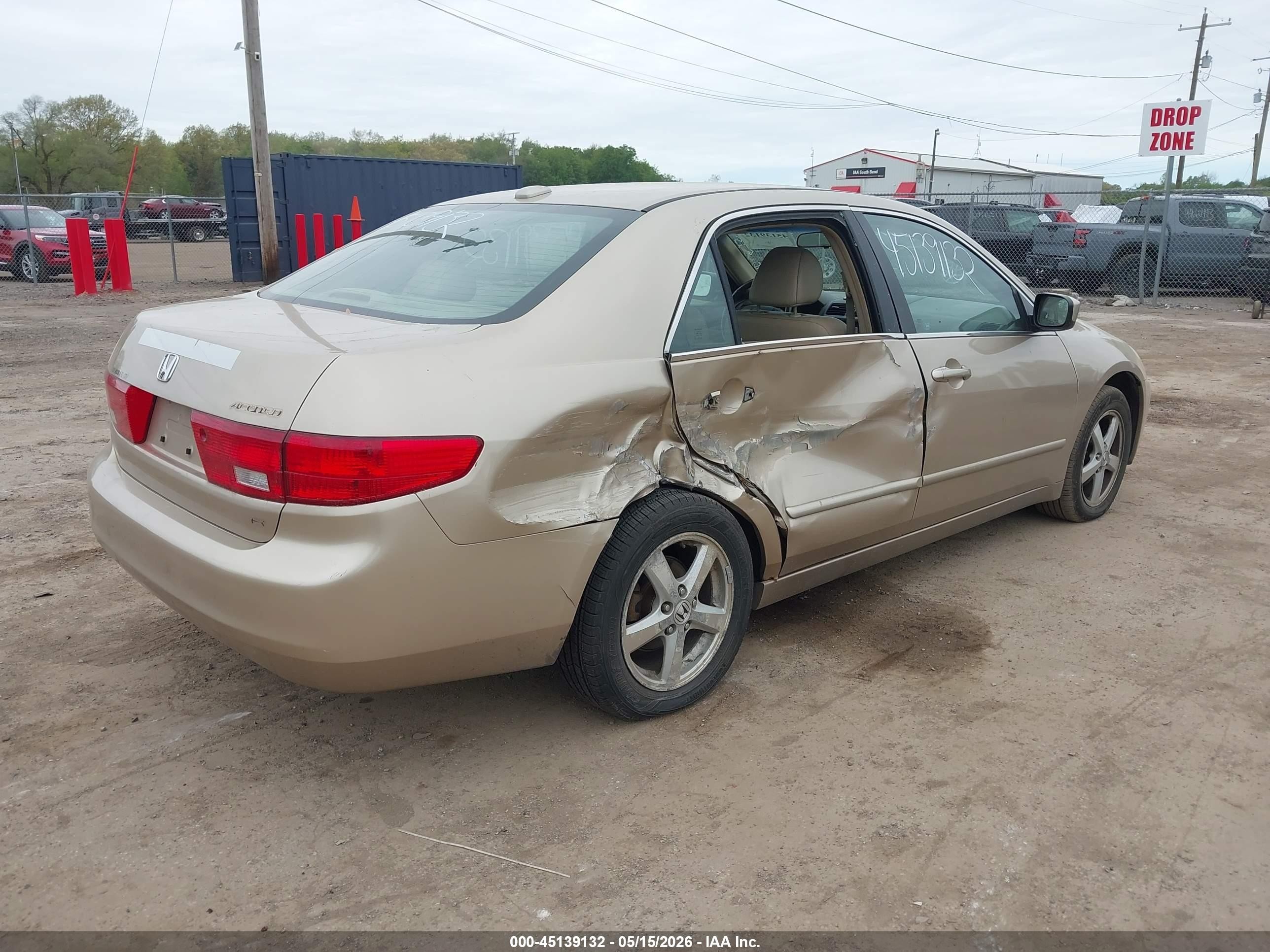 2005 Honda Accord 2.4 Ex Cream vin: 1HGCM56875A094389