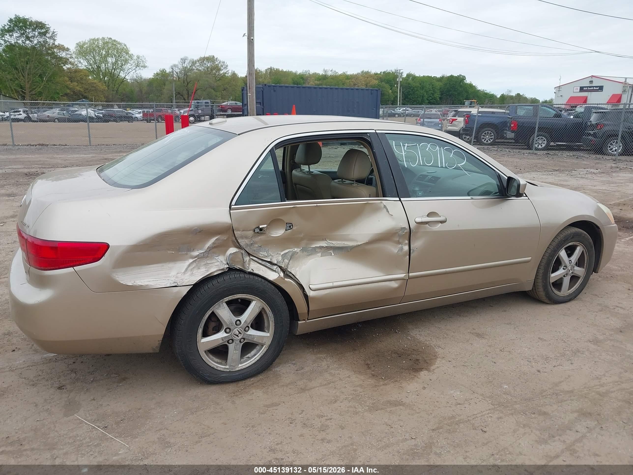2005 Honda Accord 2.4 Ex Cream vin: 1HGCM56875A094389