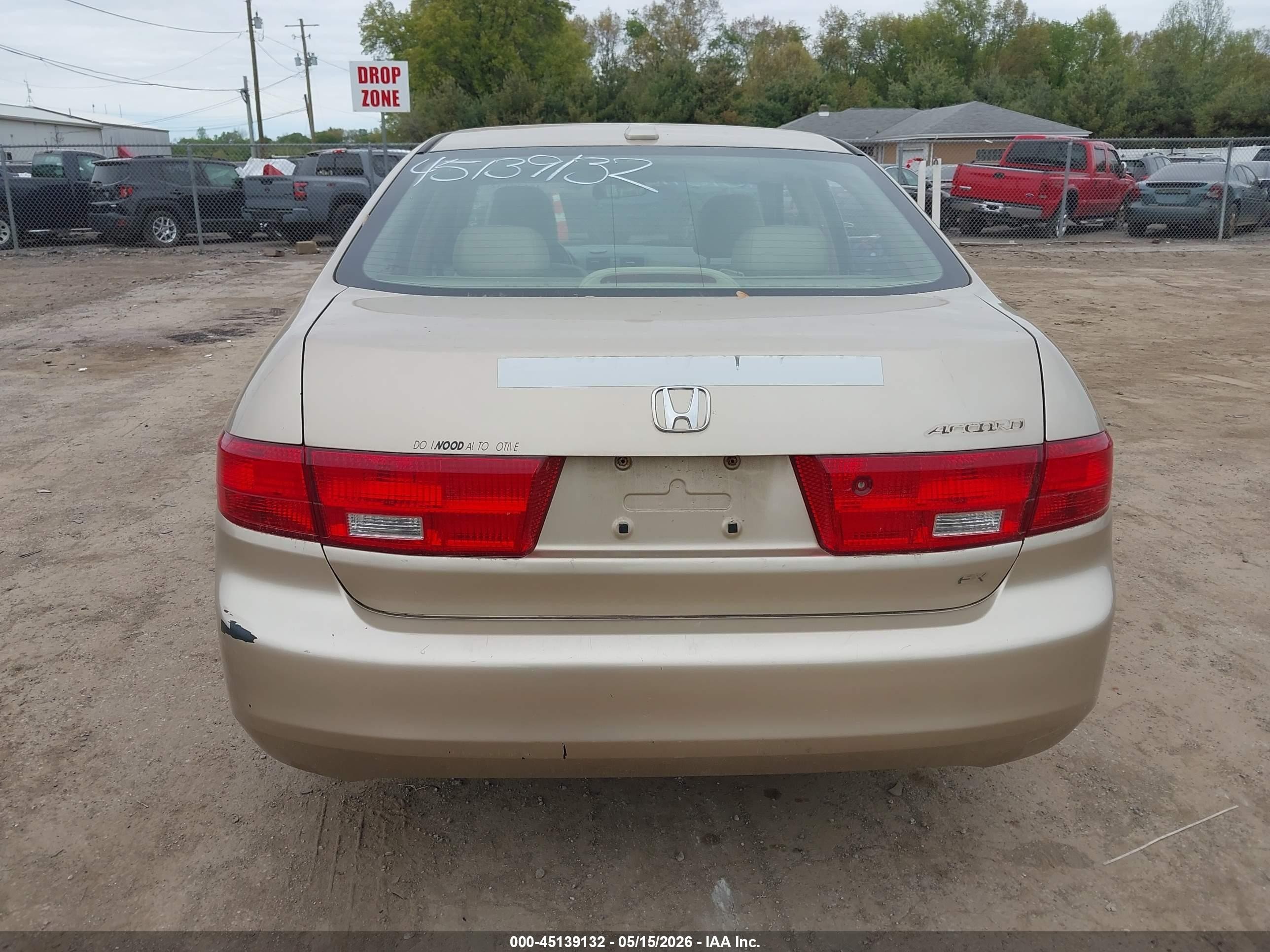2005 Honda Accord 2.4 Ex Cream vin: 1HGCM56875A094389