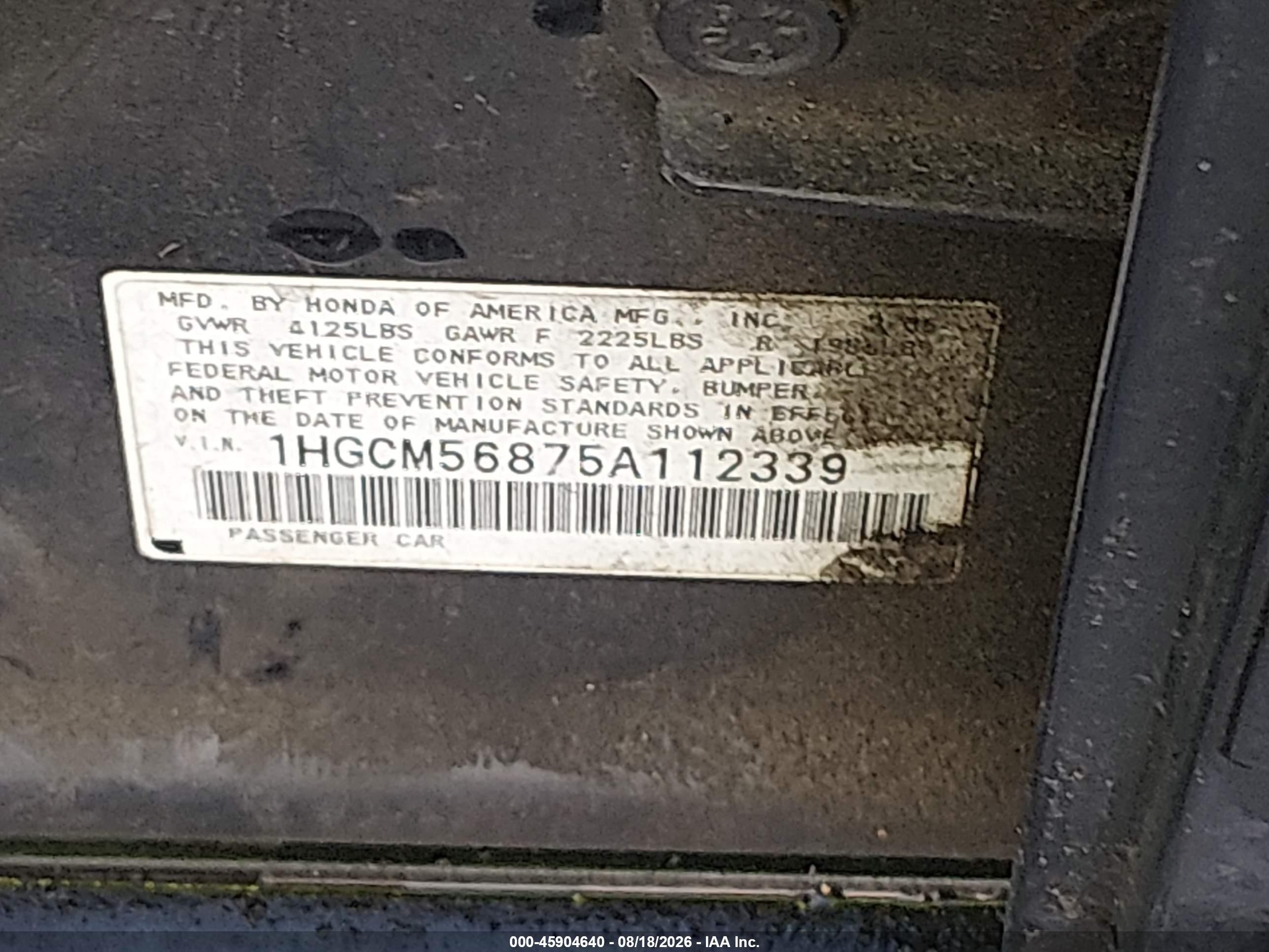 2005 Honda Accord 2.4 Ex Gray vin: 1HGCM56875A112339
