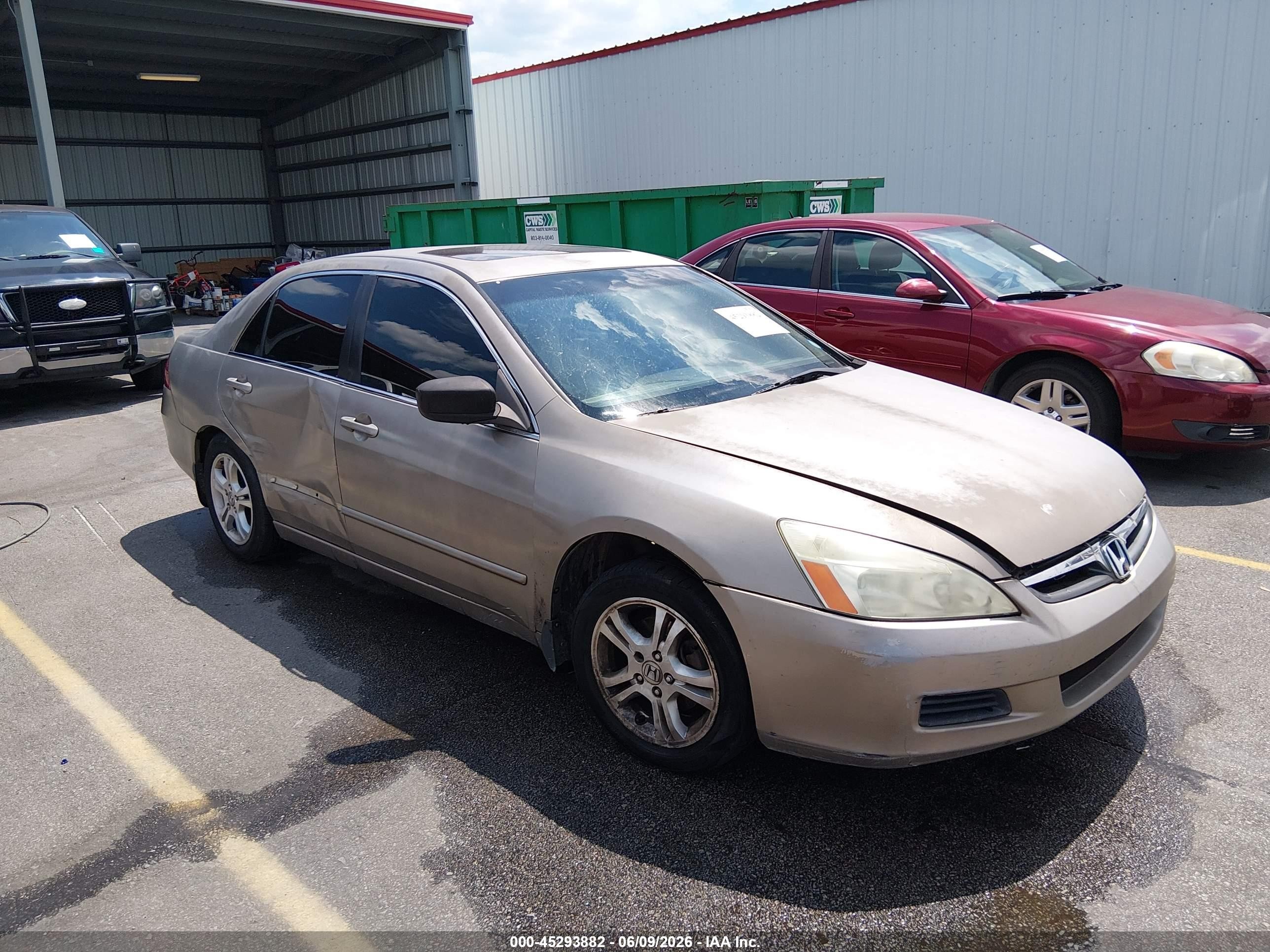2006 Honda Accord 2.4 Ex Бежевый vin: 1HGCM56876A175863