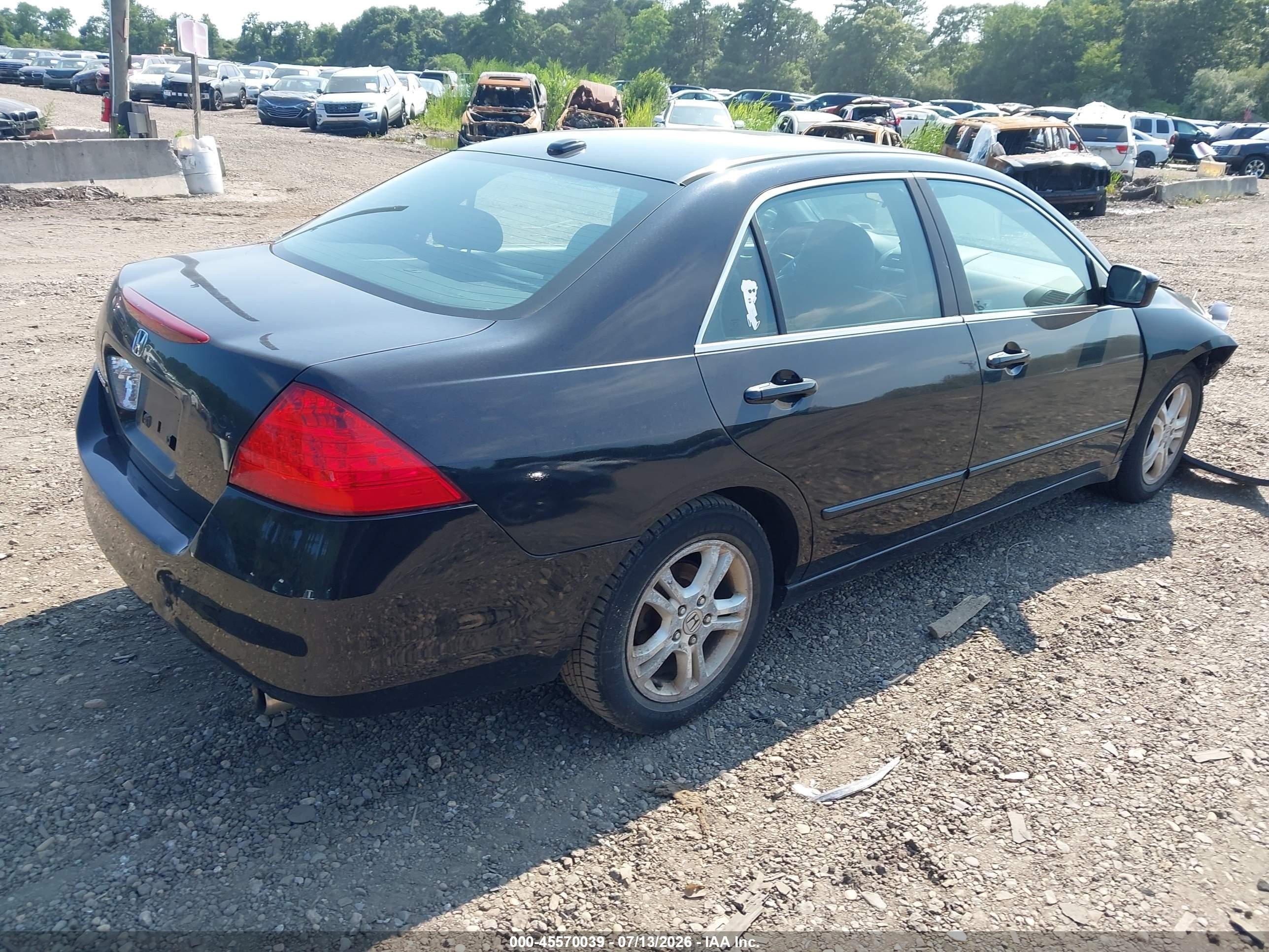 2007 Honda Accord 2.4 Ex Black vin: 1HGCM56877A060343